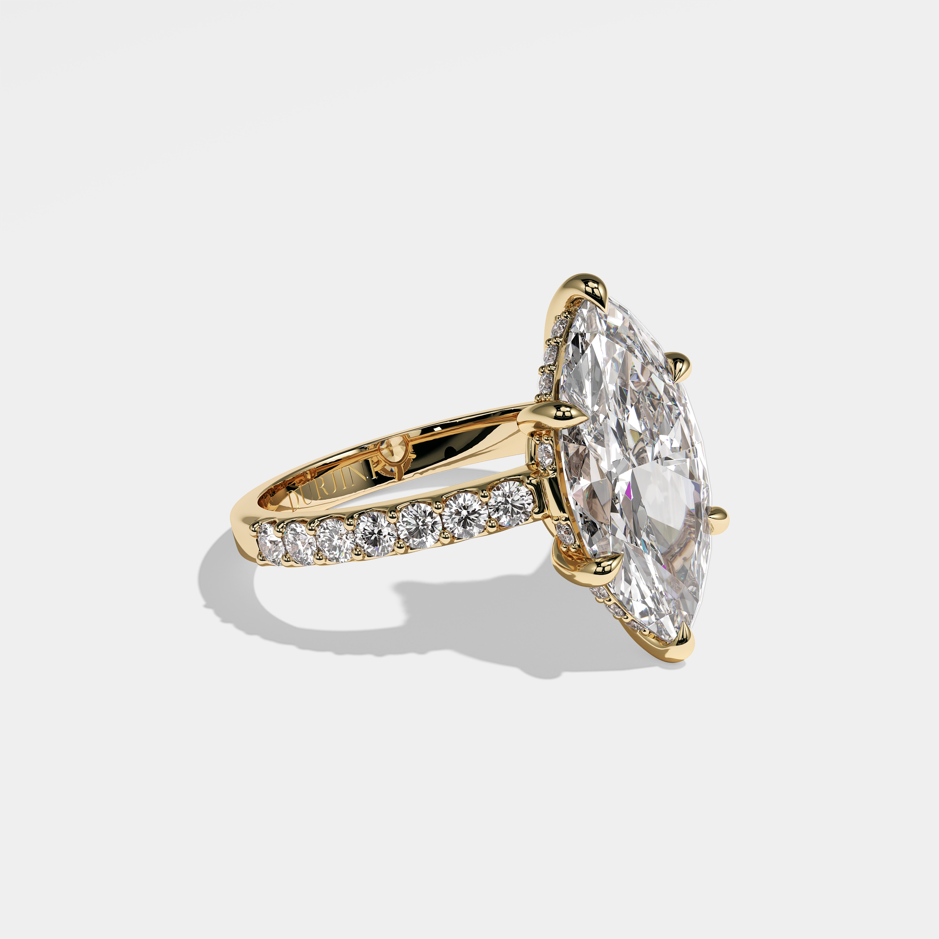 Right View – Kurbãni Durjini Mila Diamond Marquise Engagement Ring Yellow Gold