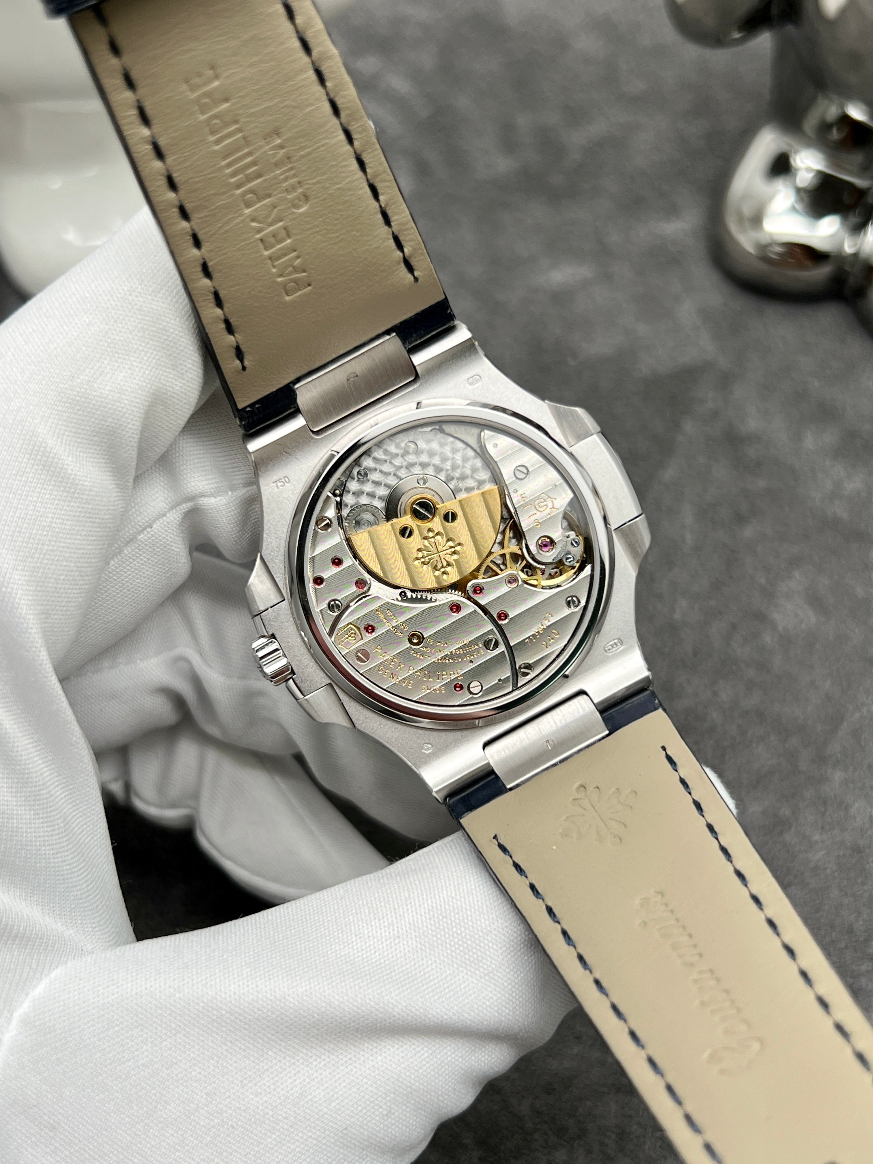 Patek Philippe Nautilus Blue Dial Diamond Bezel