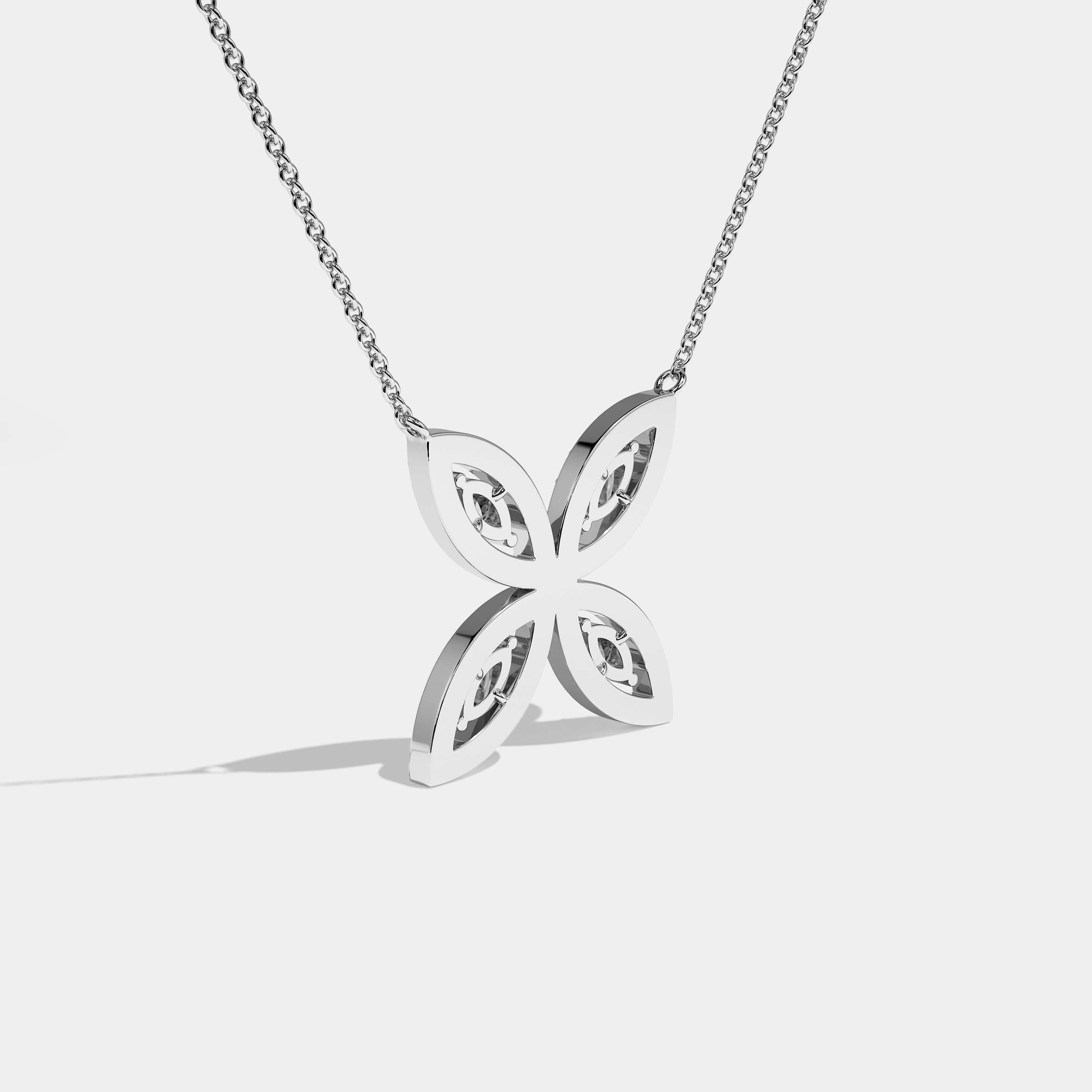 Mirror Diamond Marquise Cut White Gold necklace 5.00ct