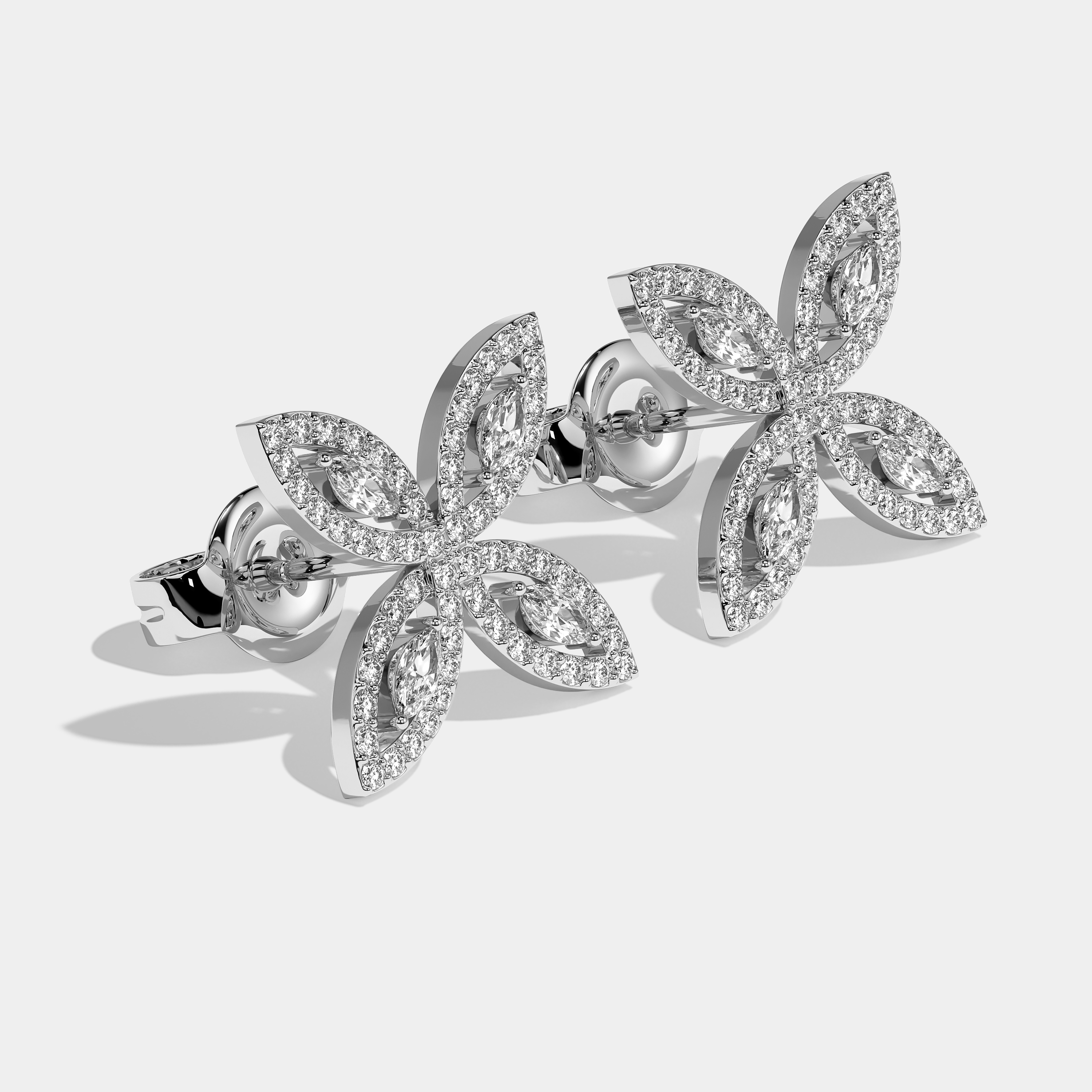 Durjini Marquise Cut Diamond Earrings White Gold 4.00ct