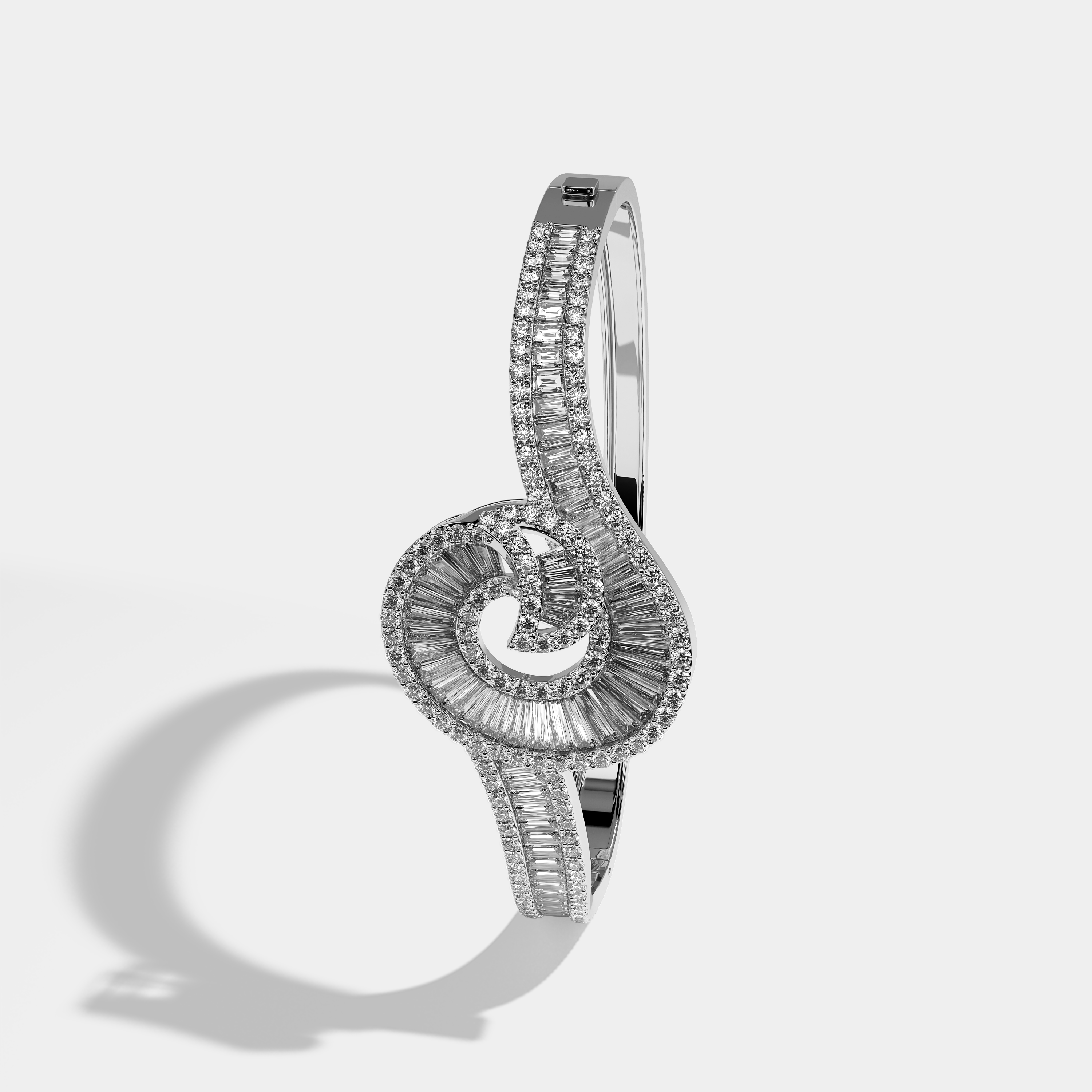 Side View – Kurbãni Durjini Testament Diamond Baguette Bangle / Bracelet White Gold