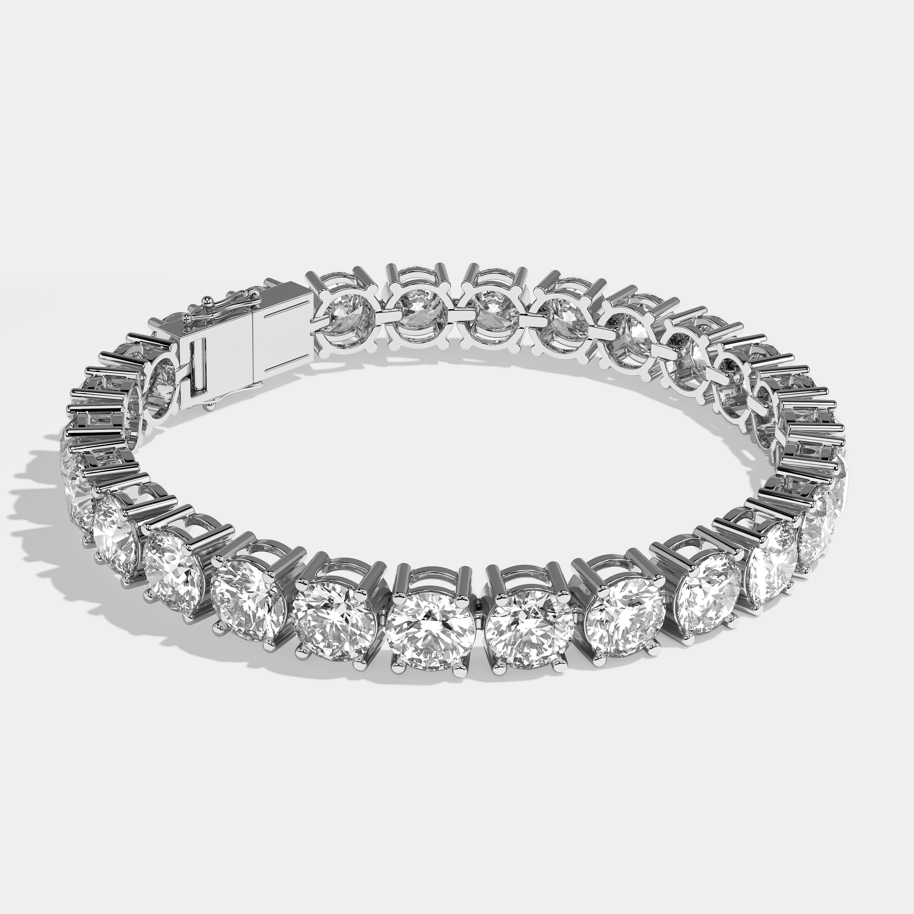 Twin Diamond Round Brilliant Tennis Bracelet 3MM 18K White Gold 5.00ct