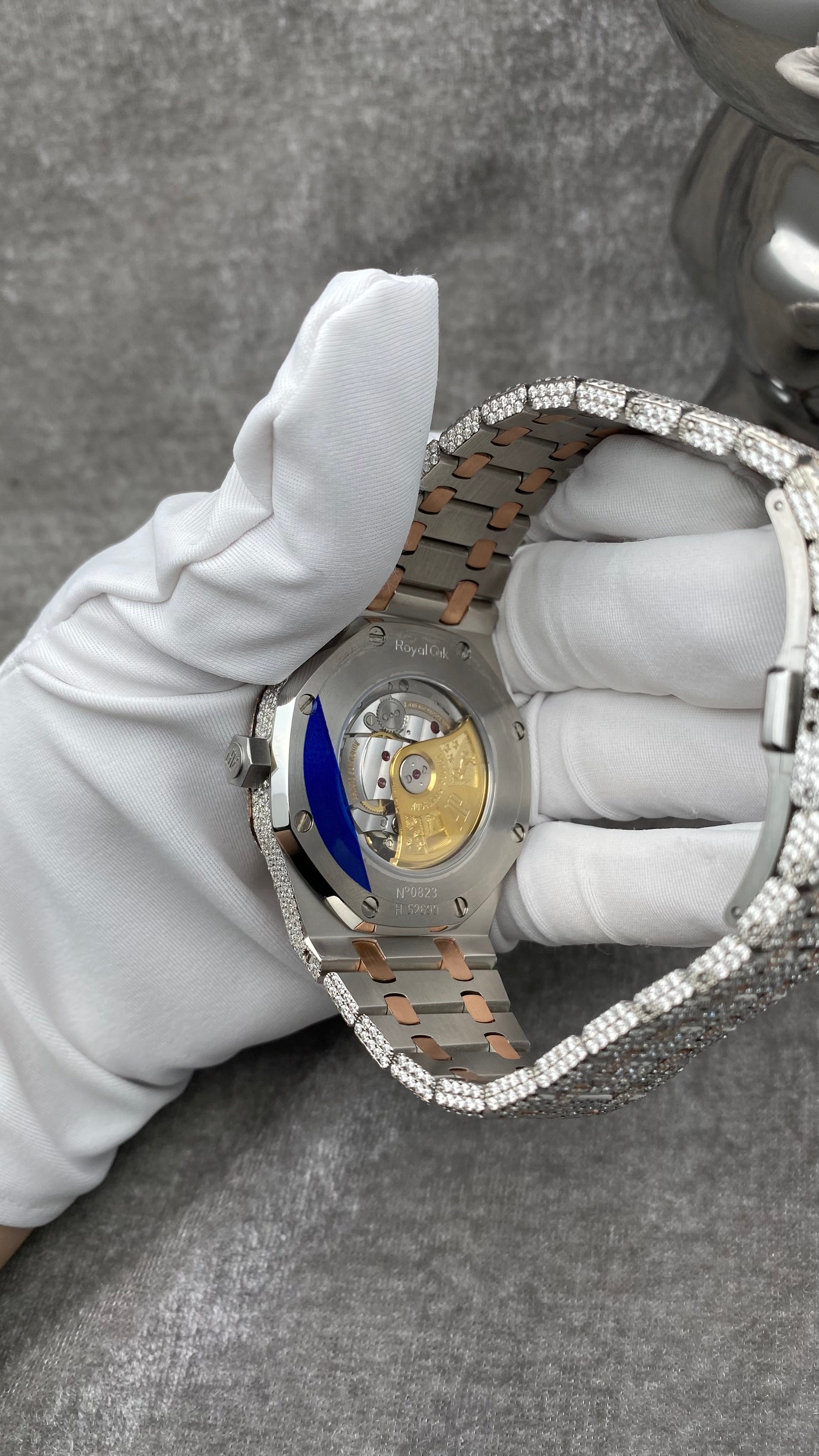 Customised 41MM Audemars Piguet Royal Oak 2 Watch Rose Gold w/Diamonds