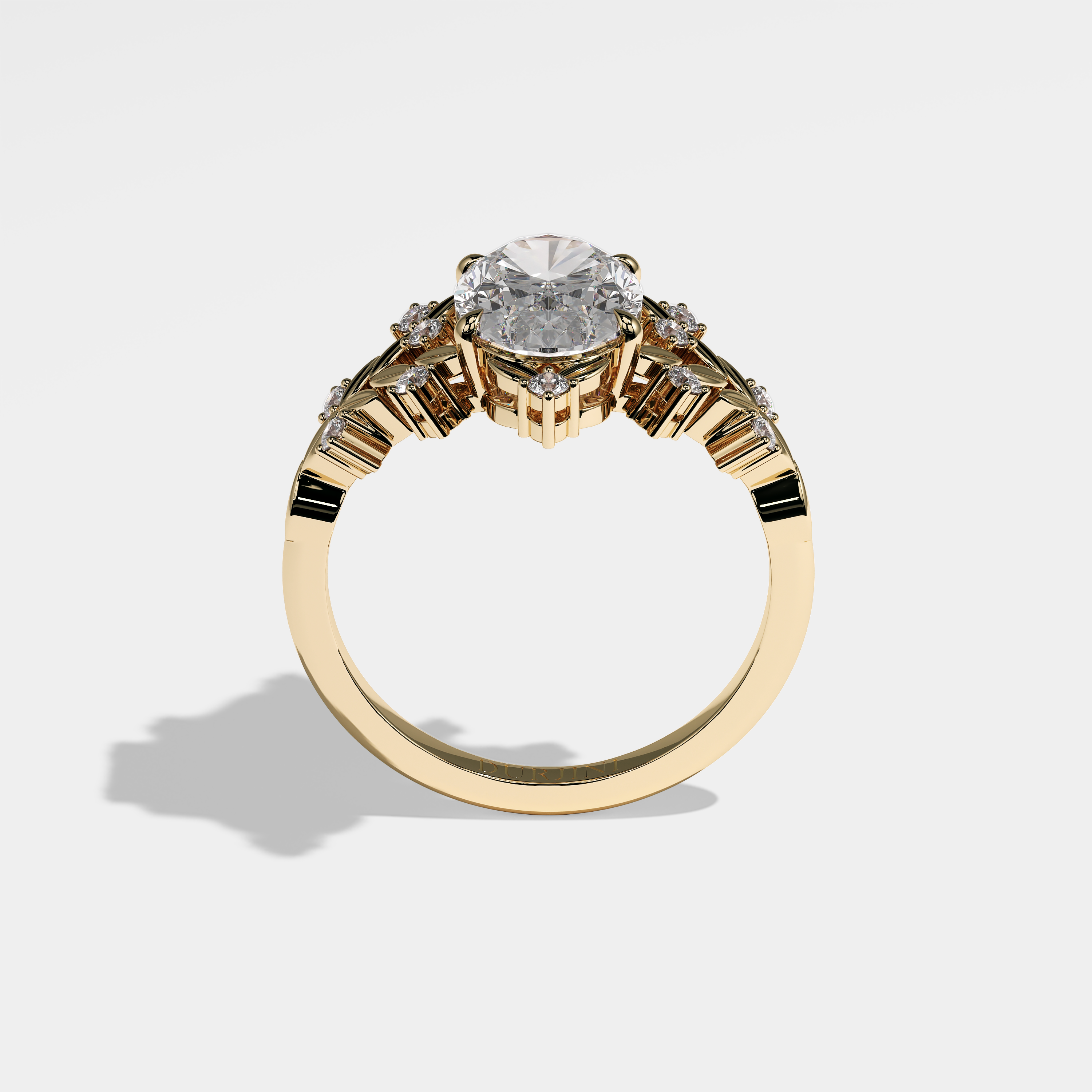Bianca Diamond Oval Engagement Ring 18K Yellow Gold 5.00ct