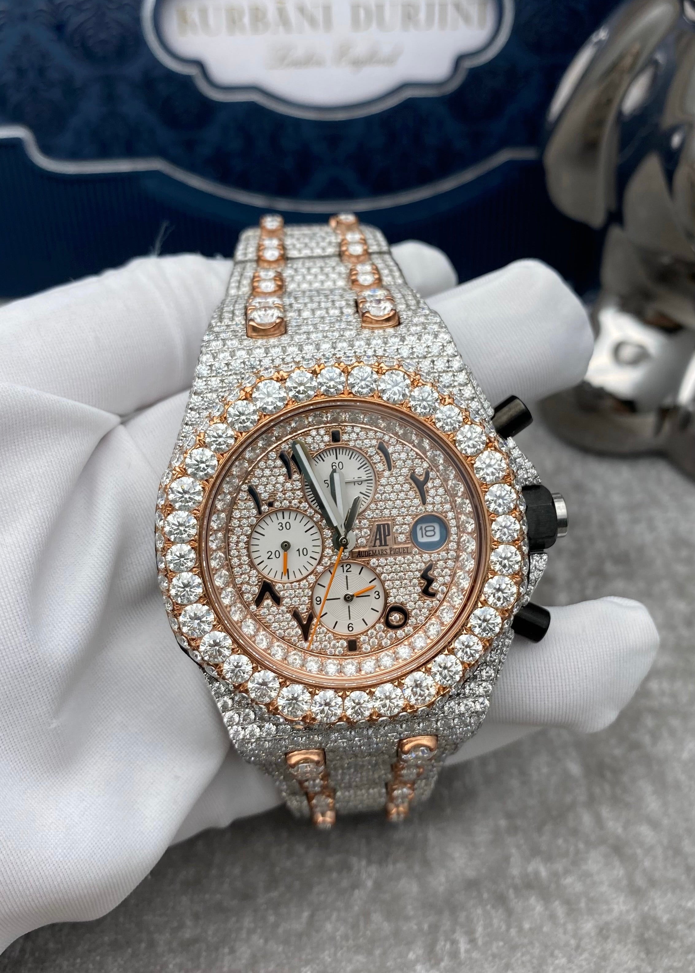 Customised Audemars Piguet Royal Oak Chronograph Two Tone Offshore Arabic Dial w/Diamonds 26170ST.OO.D101CR.01