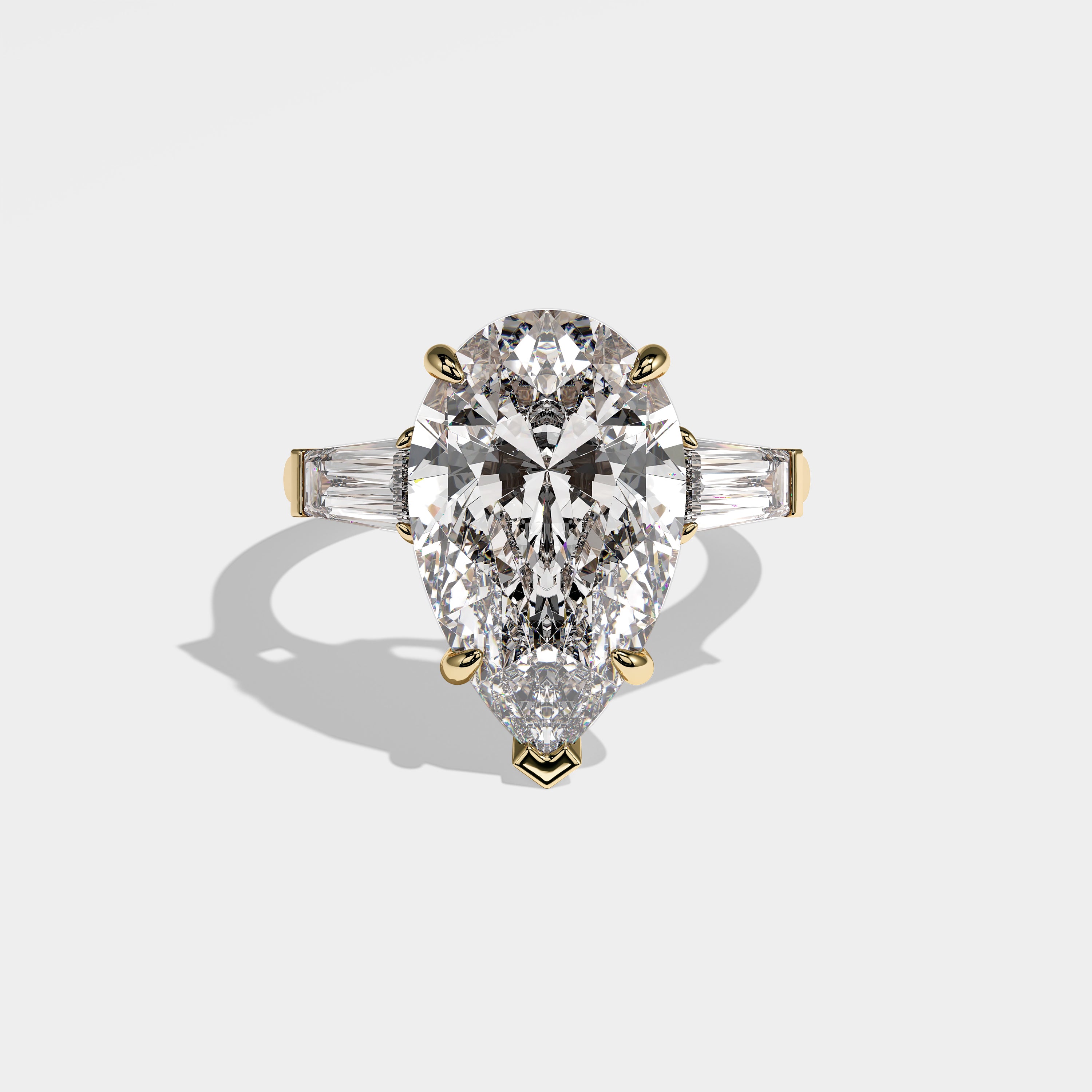 Eliza Diamond Pear Engagement Ring 18K Yellow Gold 5.30ct