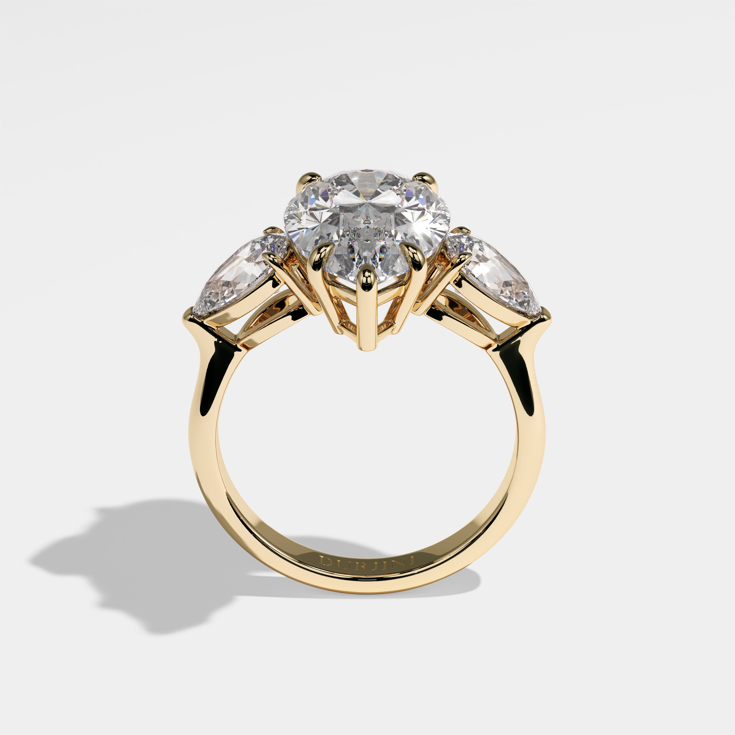 Windfall Diamond Pear Engagement Ring 18K Yellow Gold 8.50ct
