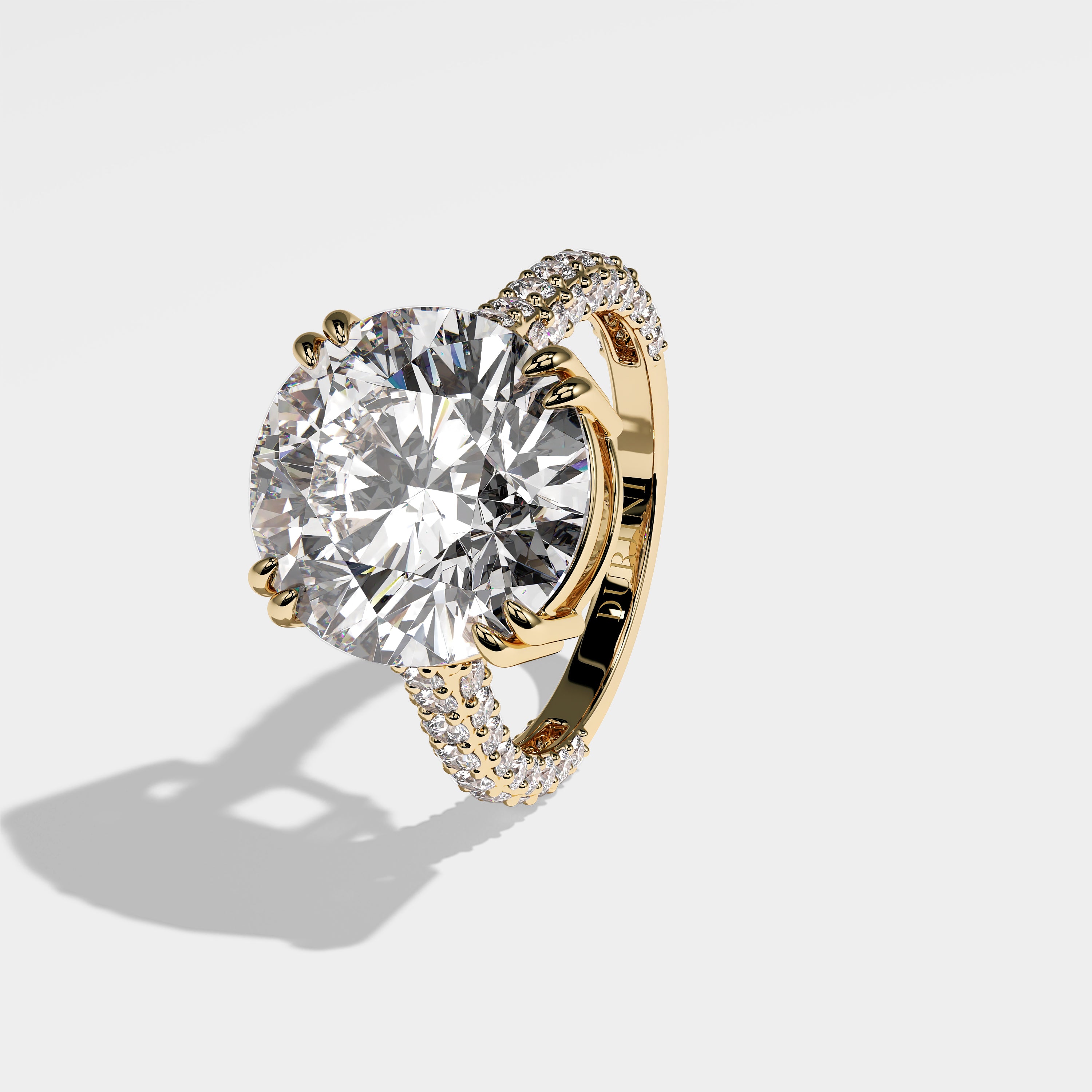 Wisam Diamond Round Brilliant Engagement Ring 18K Yellow Gold 6.00ct