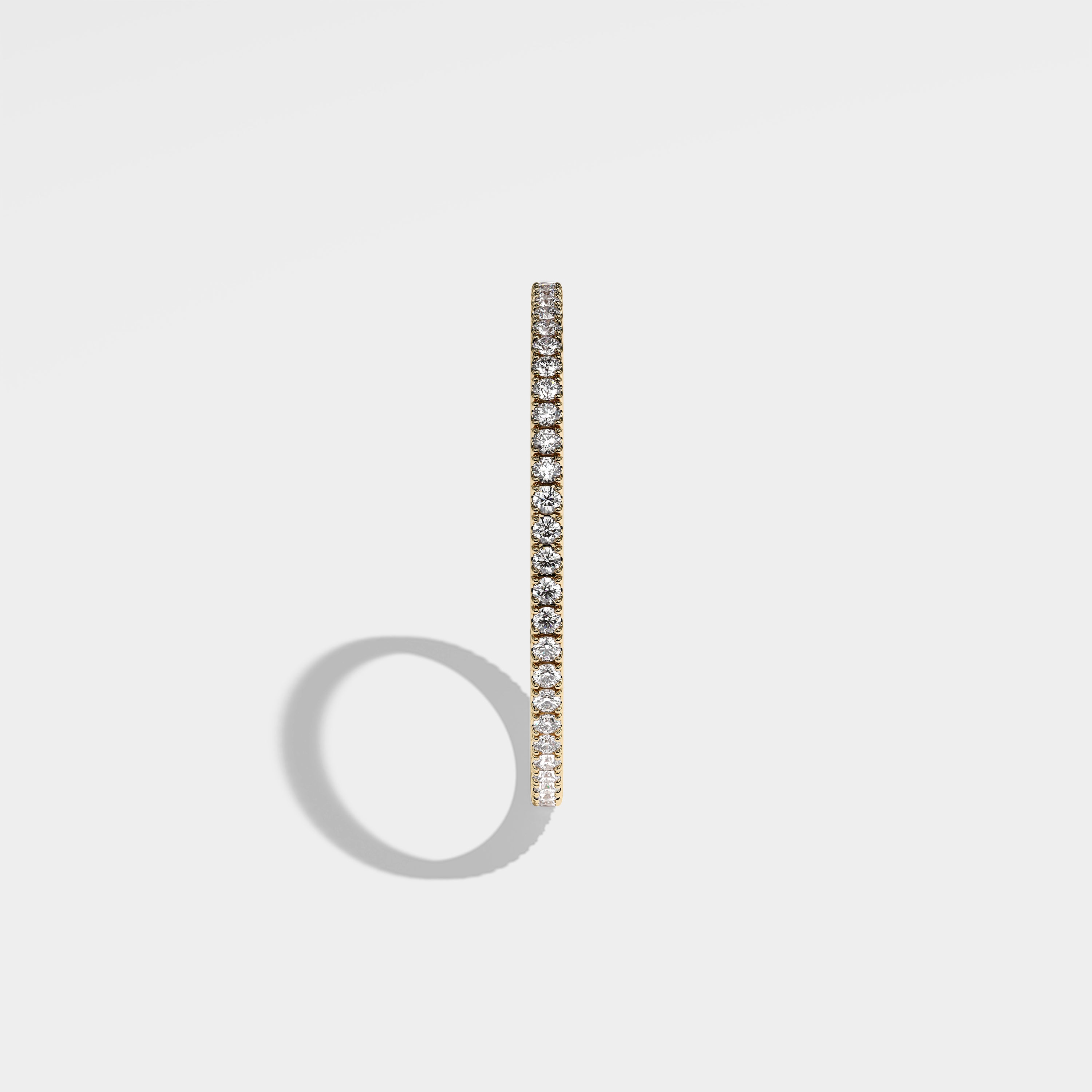 Lana round brilliant-cut eternity diamond ring 18K yellow gold by Kurbãni Durjini, side view