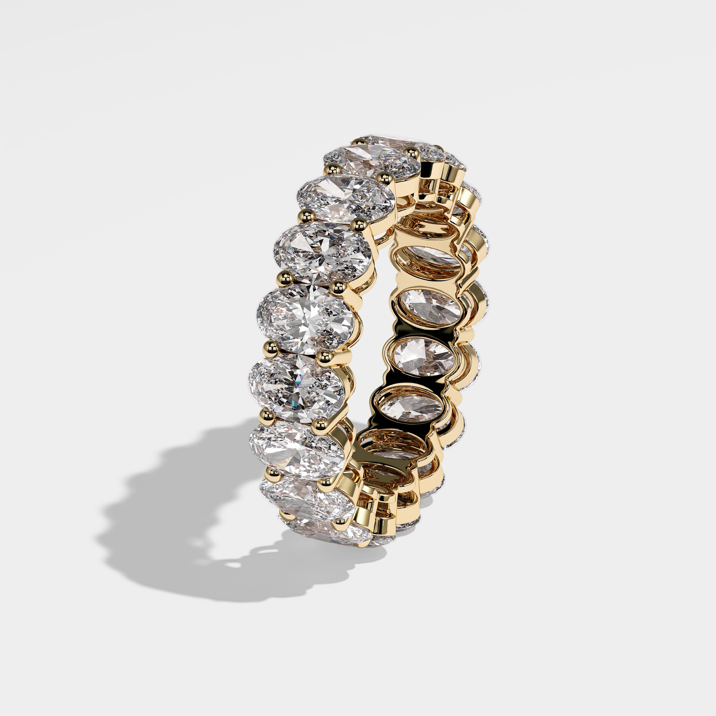 Donna Diamond Oval Eternity Engagement Ring 18K Yellow Gold 9.00ct