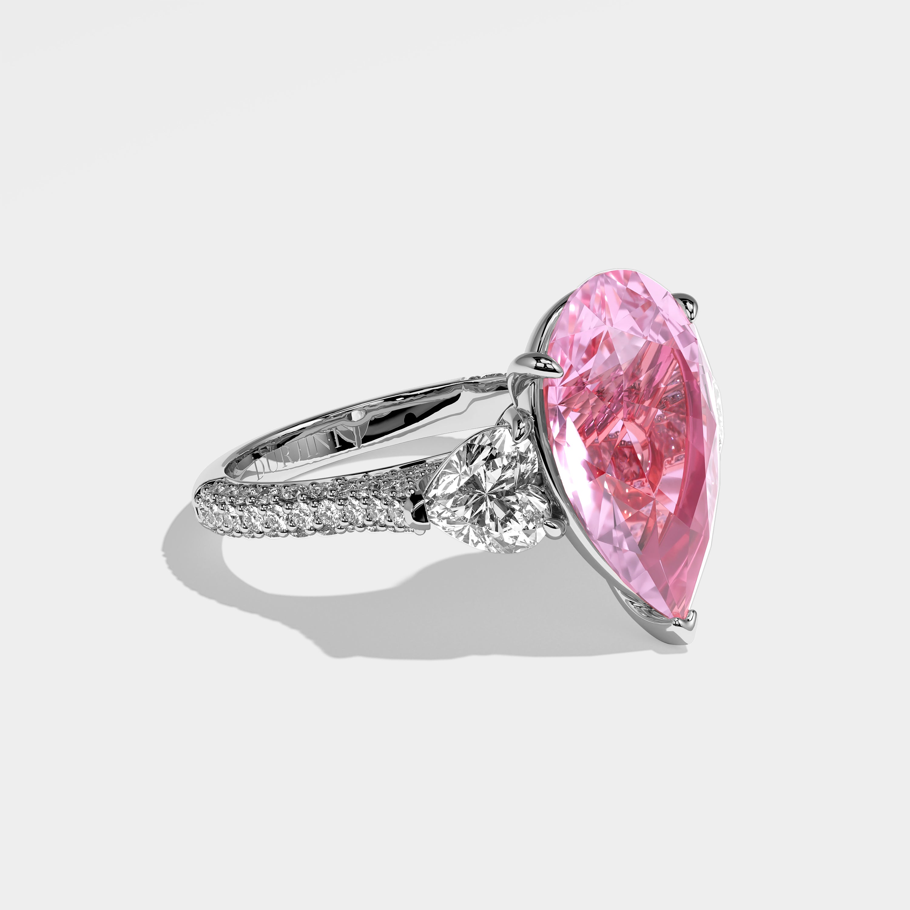 Stella Diamond Pink Pear Engagement Ring 18K White Gold 6.00ct