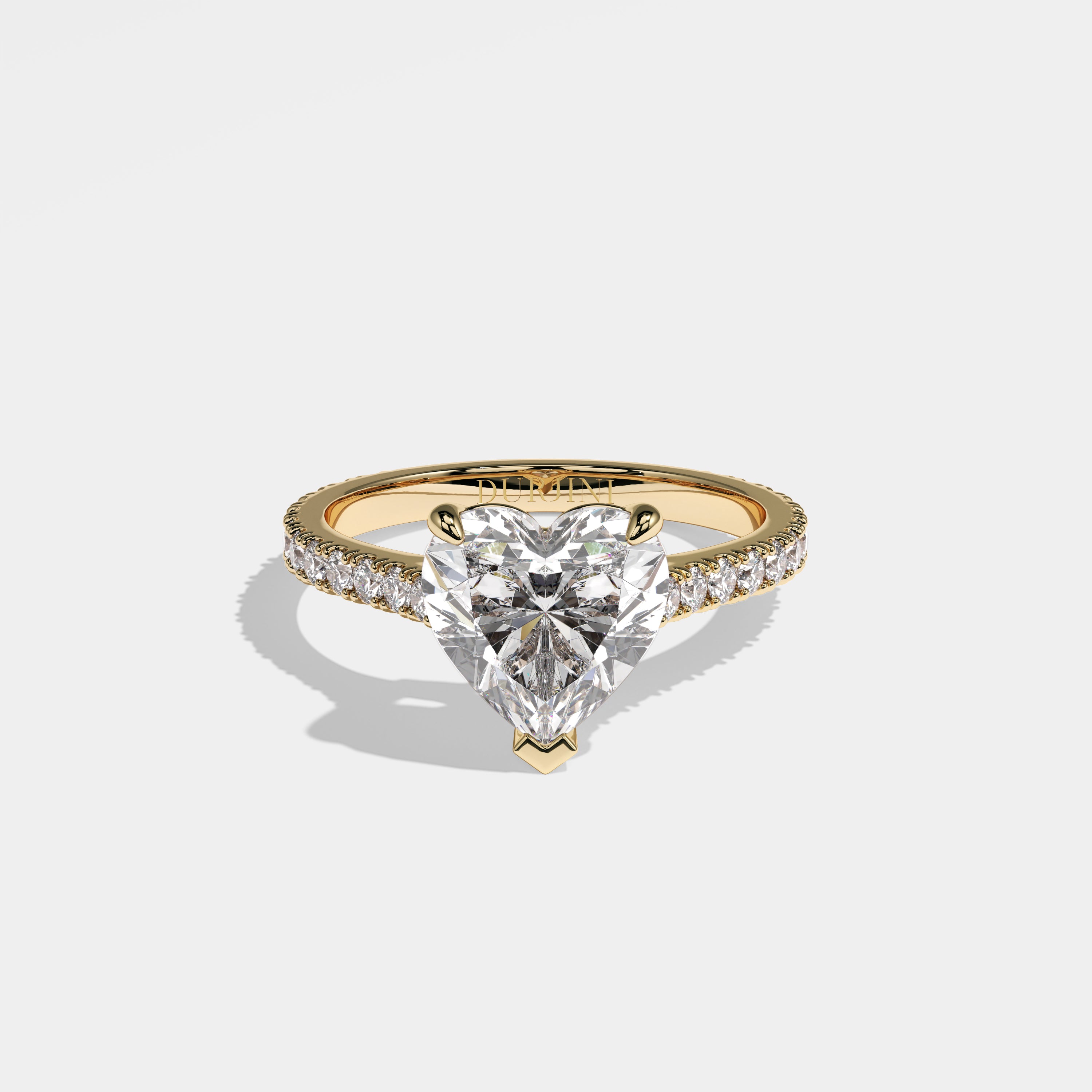 Melanie Diamond Heart Engagement Ring 18K Yellow Gold 4.00ct