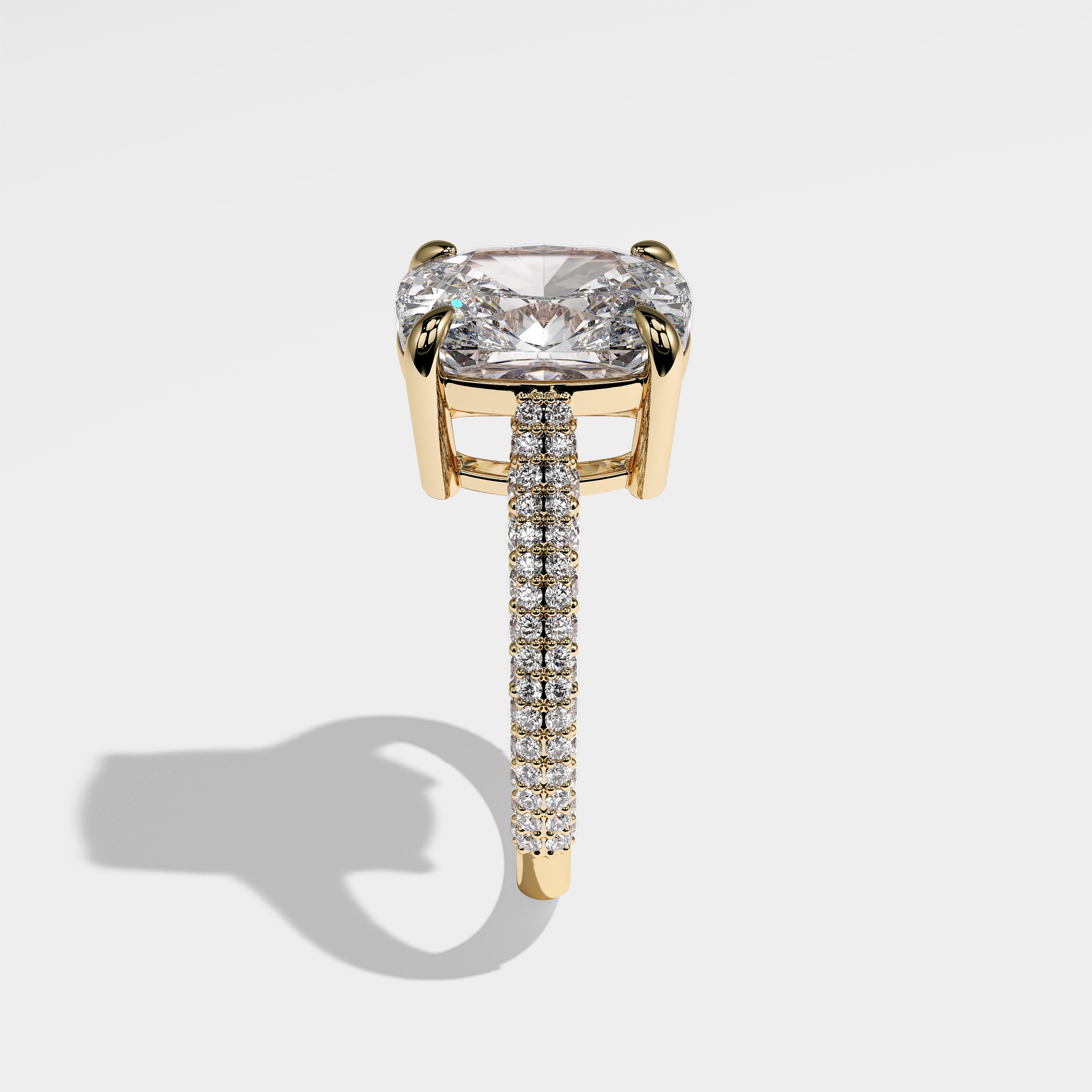 Deena Diamond Cushion Engagement Ring 18K Yellow Gold 8.00ct