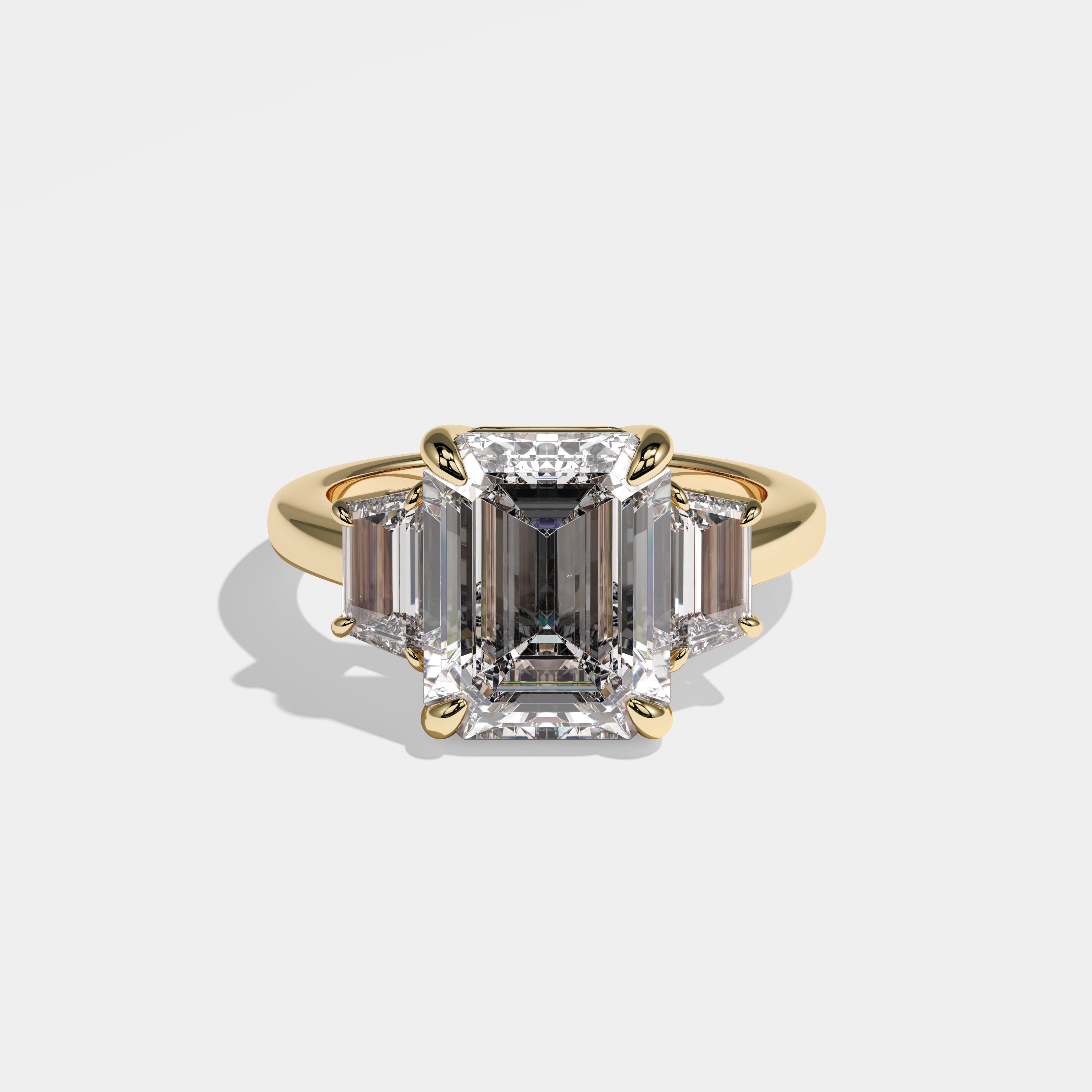 Victoria Diamond Emerald Engagement Ring 18K Yellow Gold 6.00ct