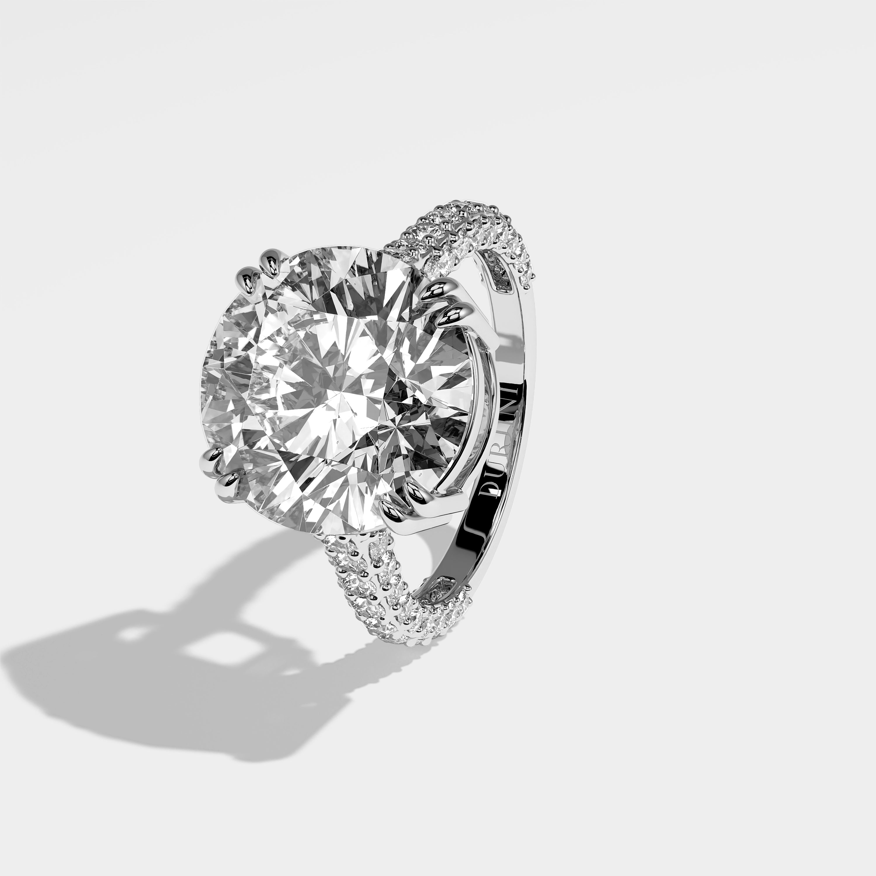 Nina Diamond Round Brilliant Engagement Ring 18K White Gold 6.00ct