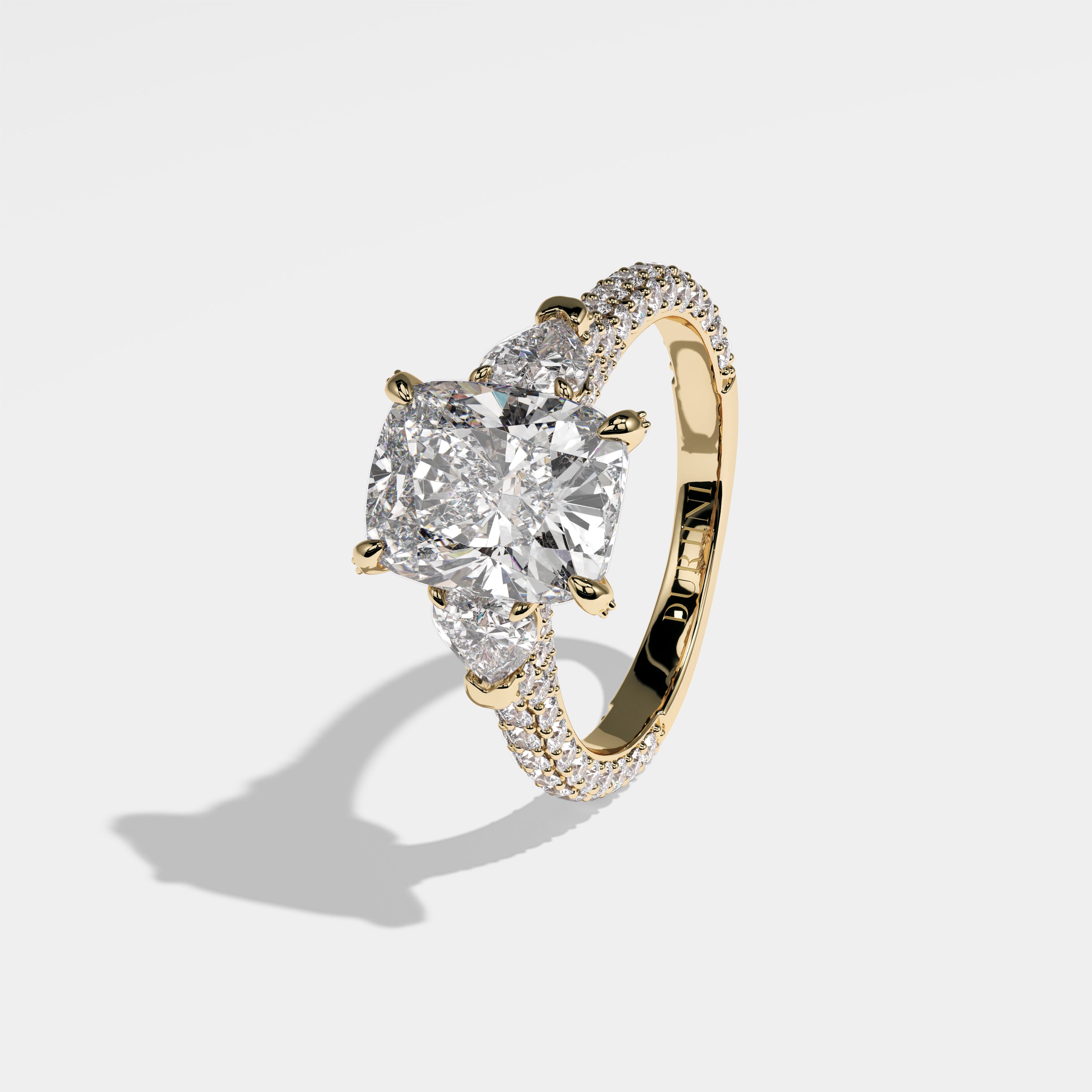 Sia Diamond Cushion Engagement Ring 18K Yellow Gold 7.00ct