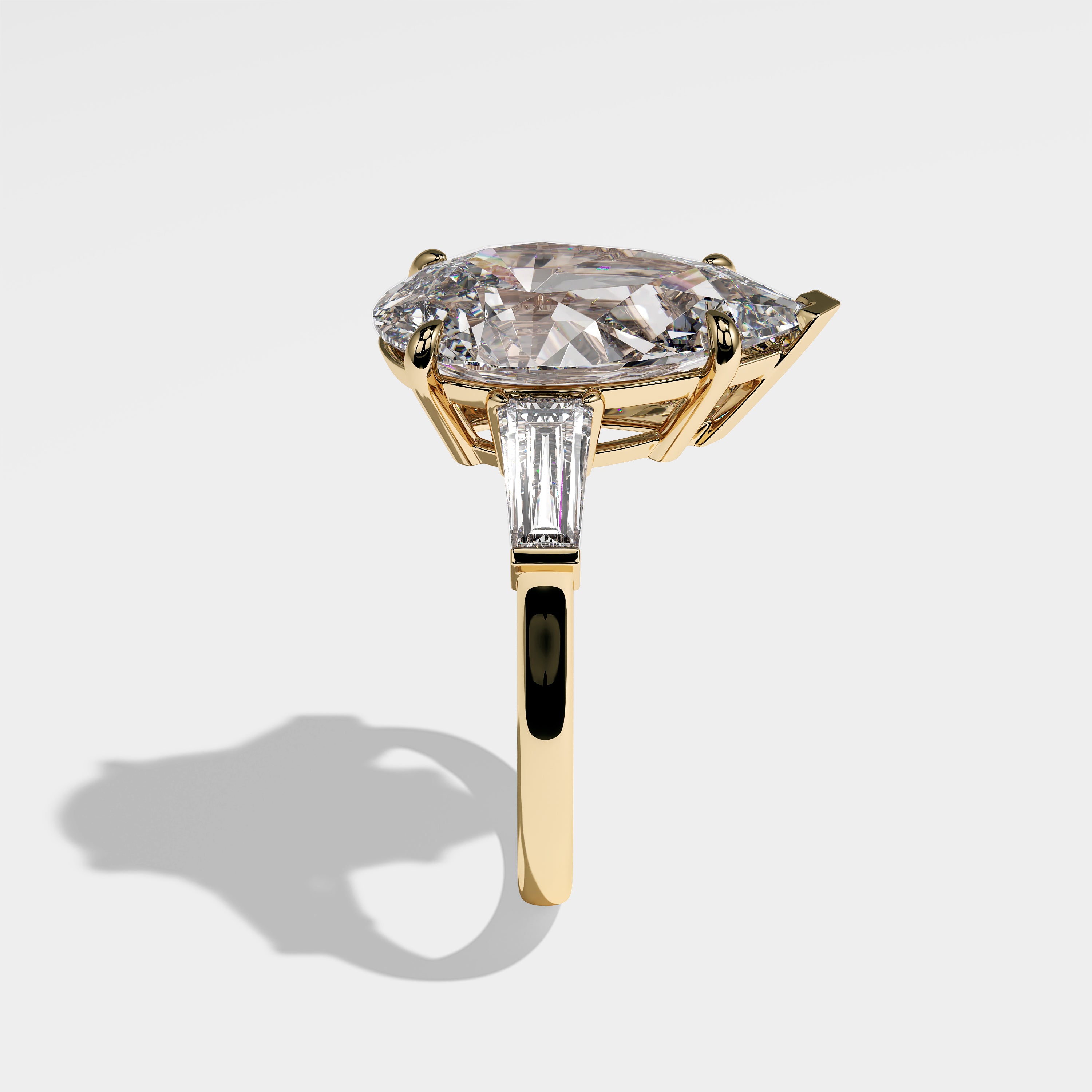 Eliza Diamond Pear Engagement Ring 18K Yellow Gold 5.30ct
