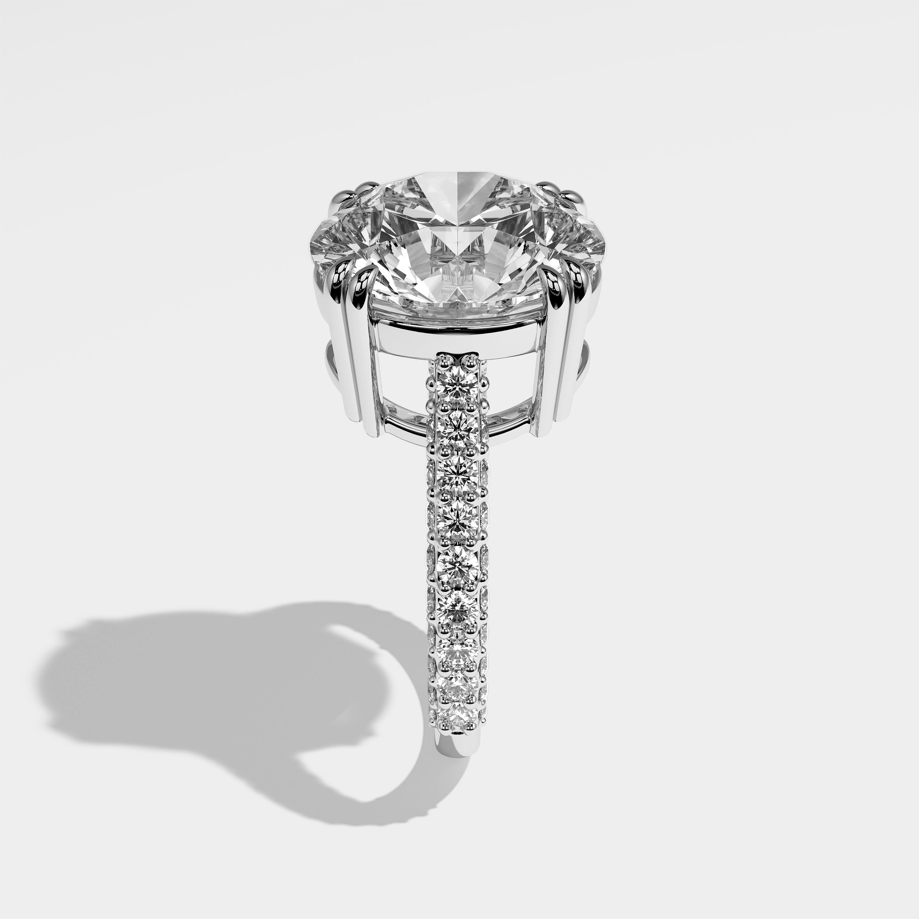 Nina Diamond Round Brilliant Engagement Ring 18K White Gold 6.00ct