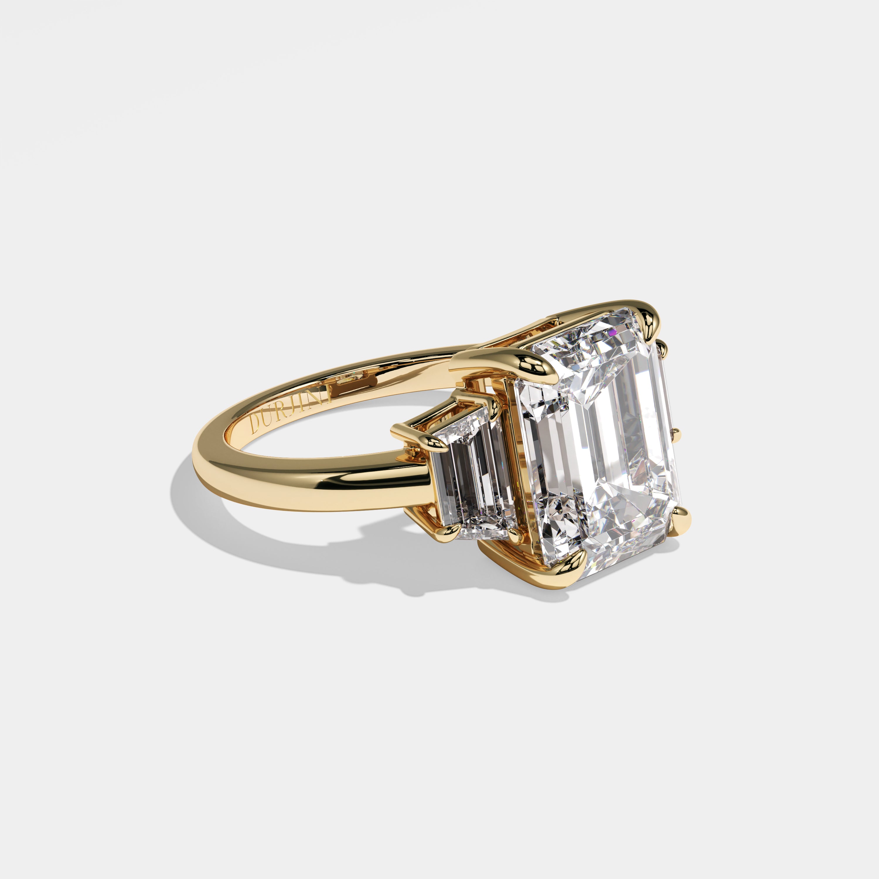Victoria Diamond Emerald Engagement Ring 18K Yellow Gold 6.00ct