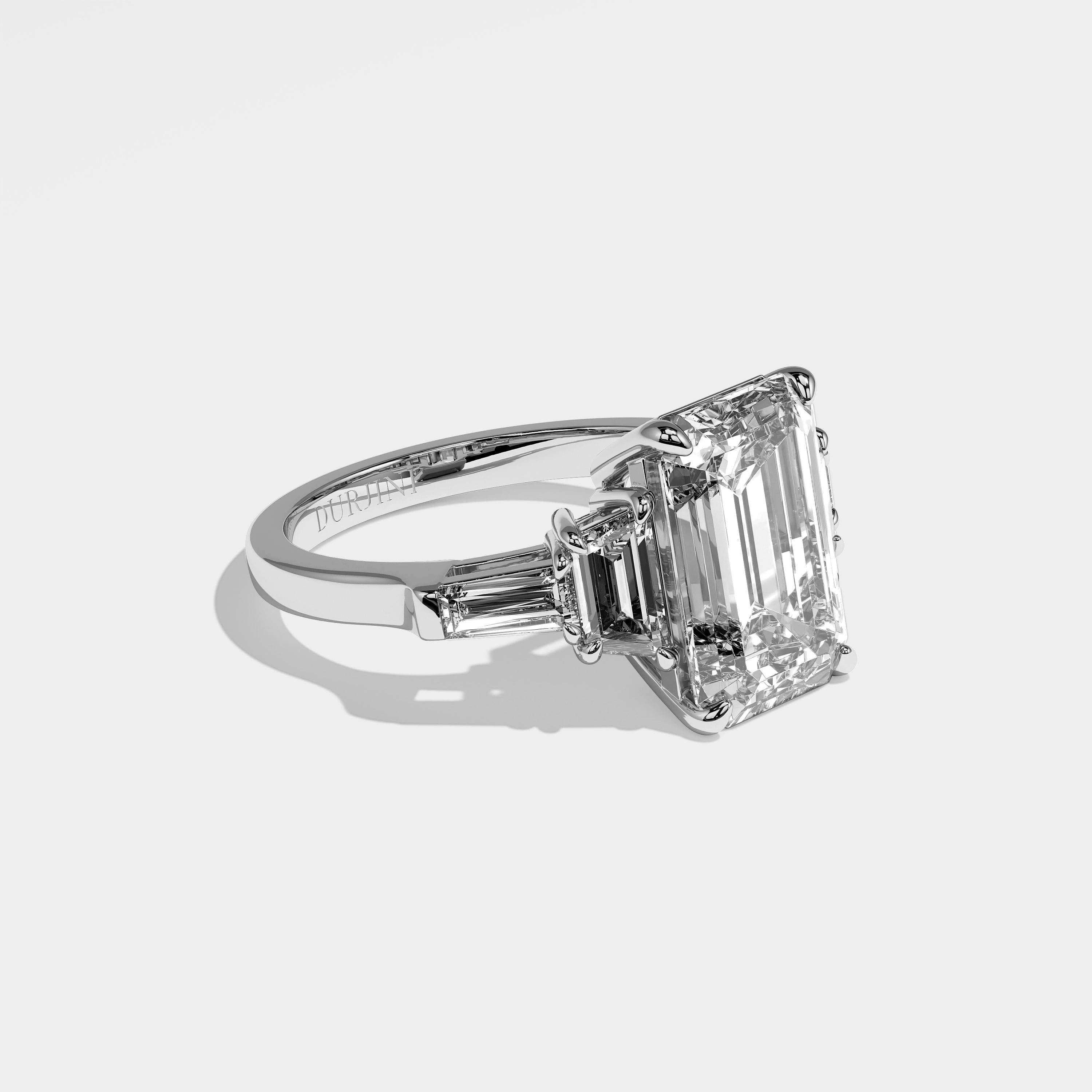 Imogen Diamond Emerald Engagement Ring 18K White Gold 8.00ct