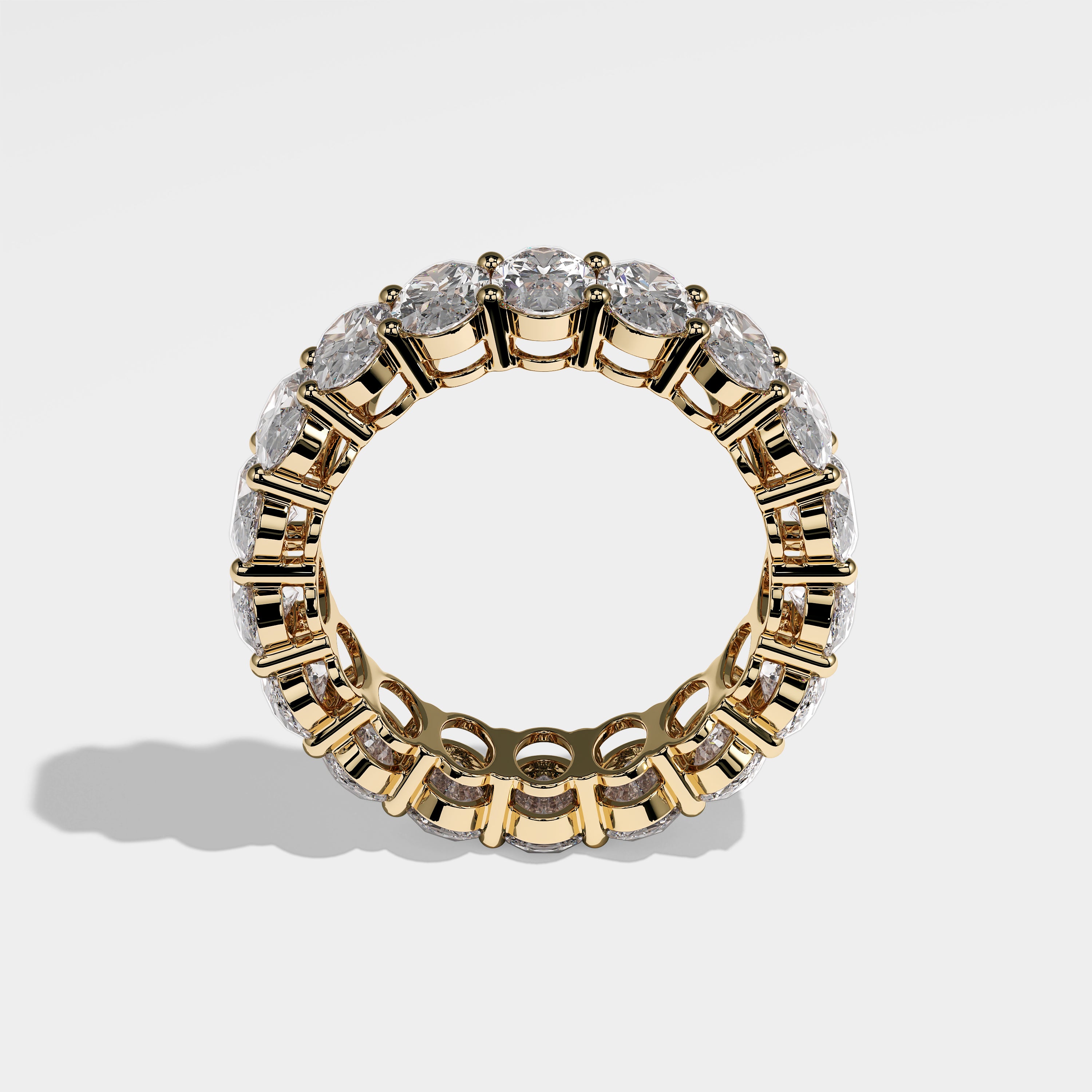 Donna Diamond Oval Eternity Engagement Ring 18K Yellow Gold 9.00ct