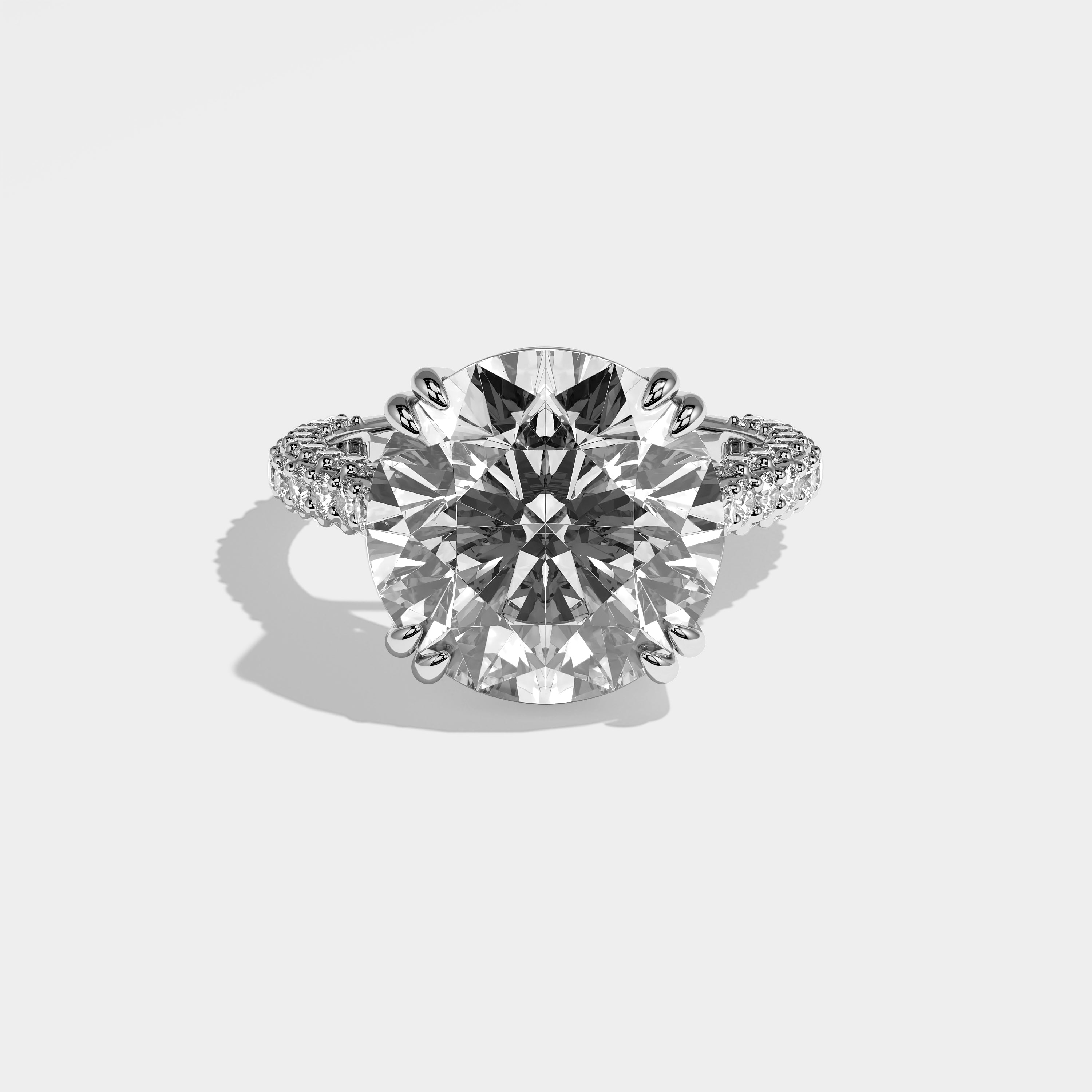 Nina Diamond Round Brilliant Engagement Ring 18K White Gold 6.00ct