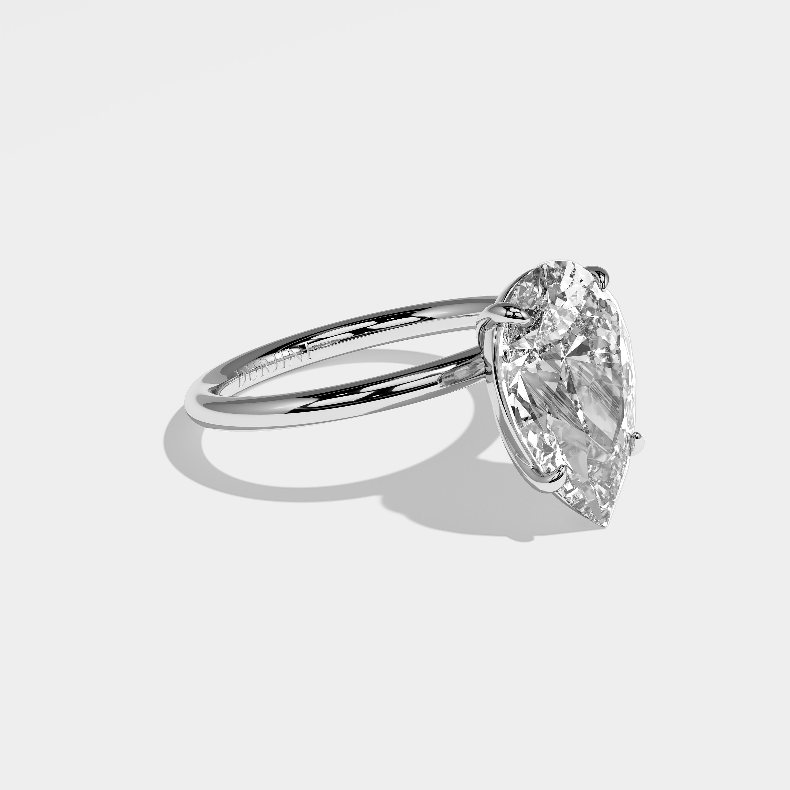 Liv Diamond Pear Halo Engagement Ring 18K White Gold 3.00ct