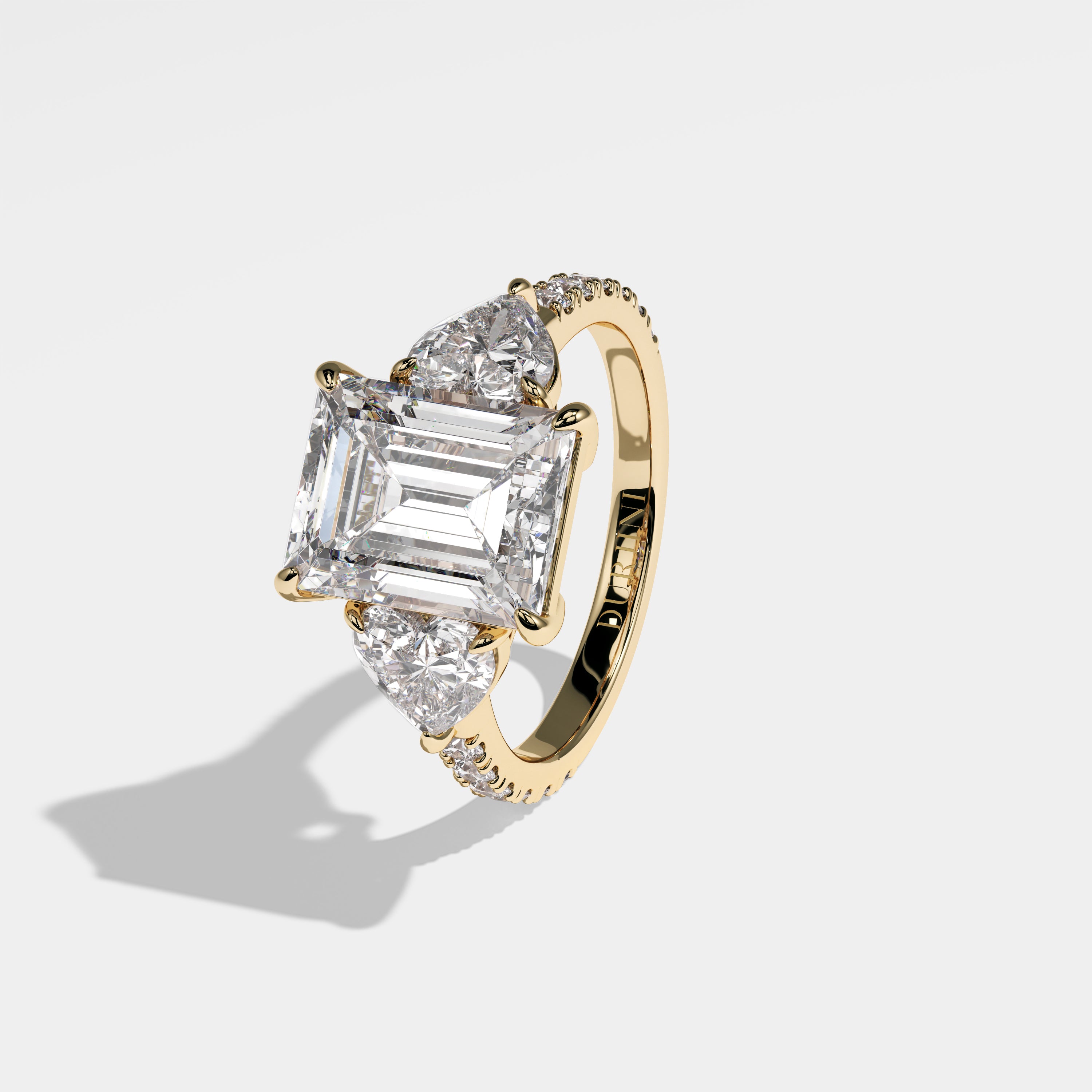Lexi Diamond Emerald Engagement Ring 18K Yellow Gold 9.00ct