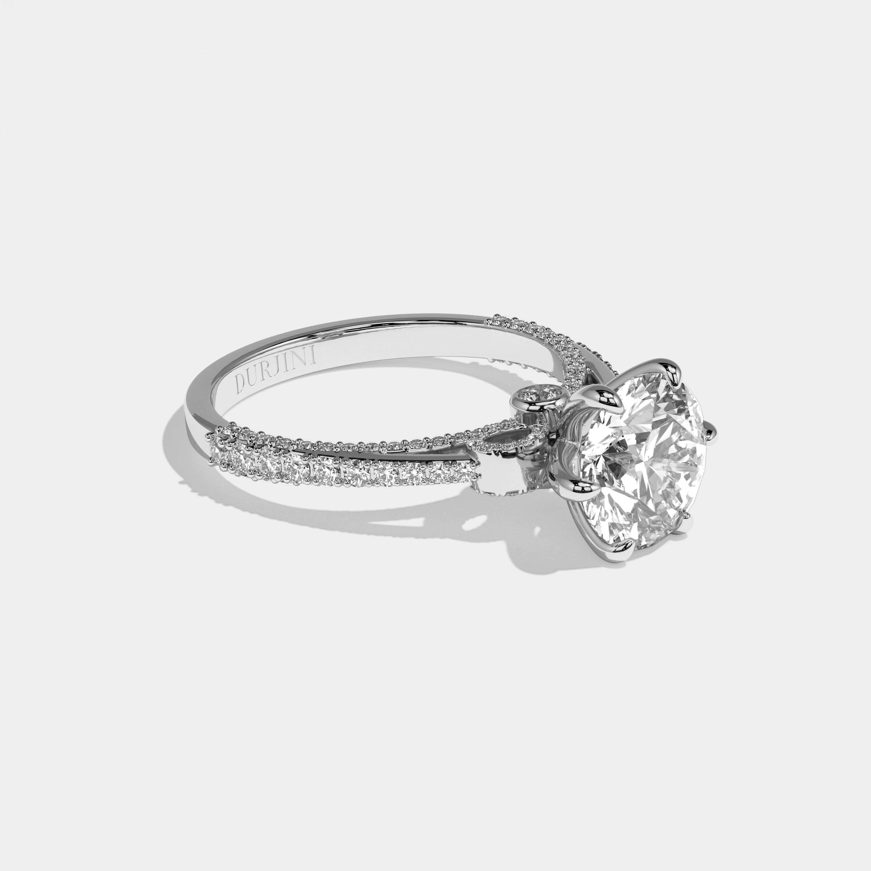 Dolly Diamond Round Brilliant Engagement Ring 18K White Gold 5.50ct