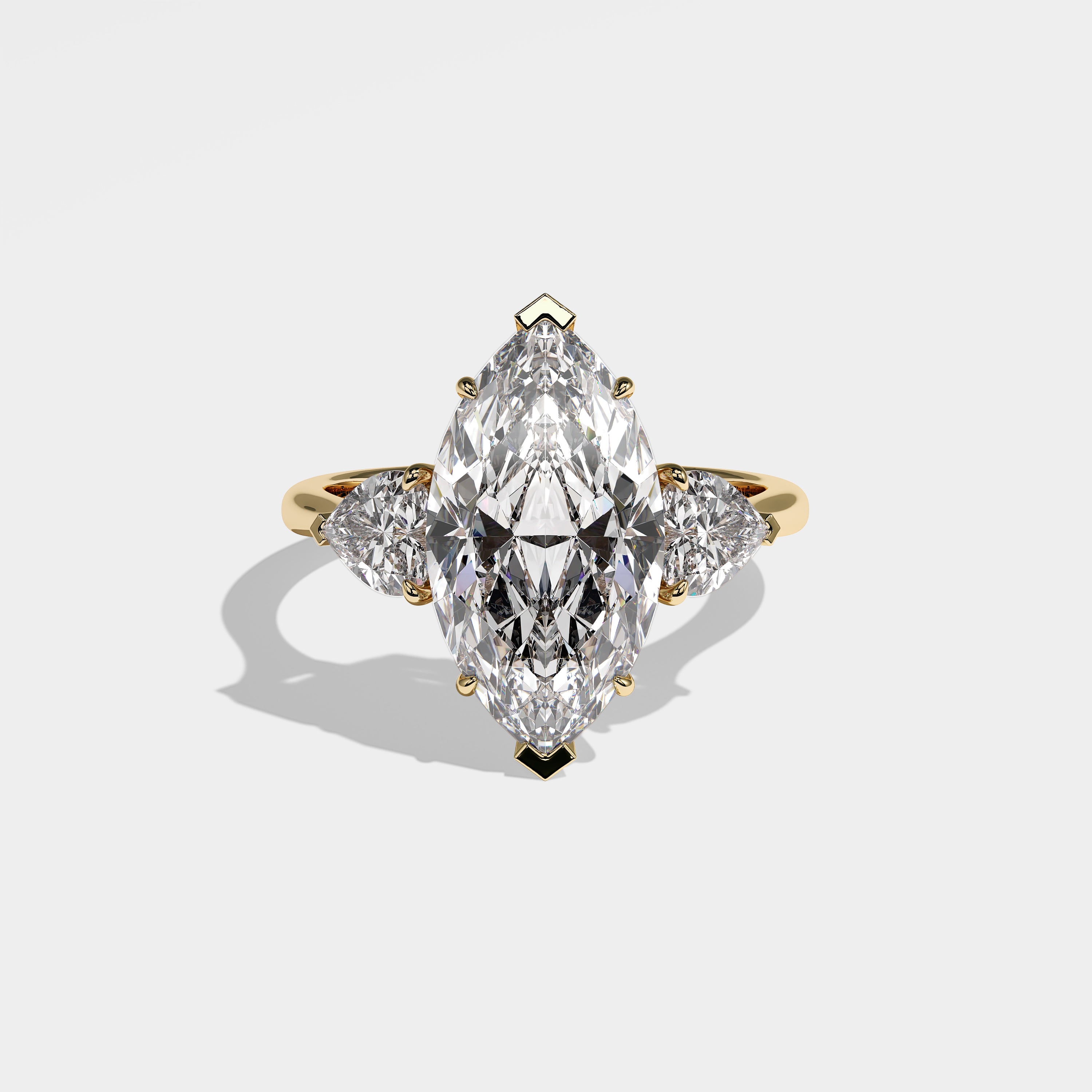 Freya Diamond Marquise Engagement Ring 18K Yellow Gold 7.00ct