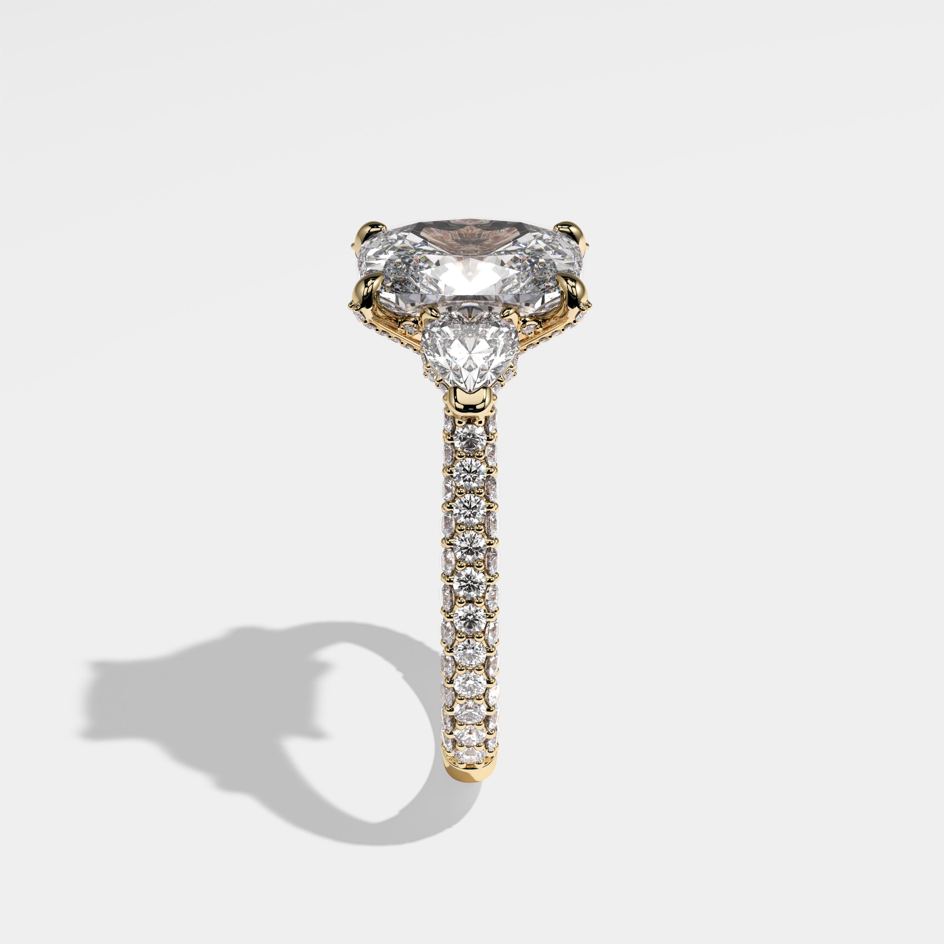 Sia Diamond Cushion Engagement Ring 18K Yellow Gold 7.00ct