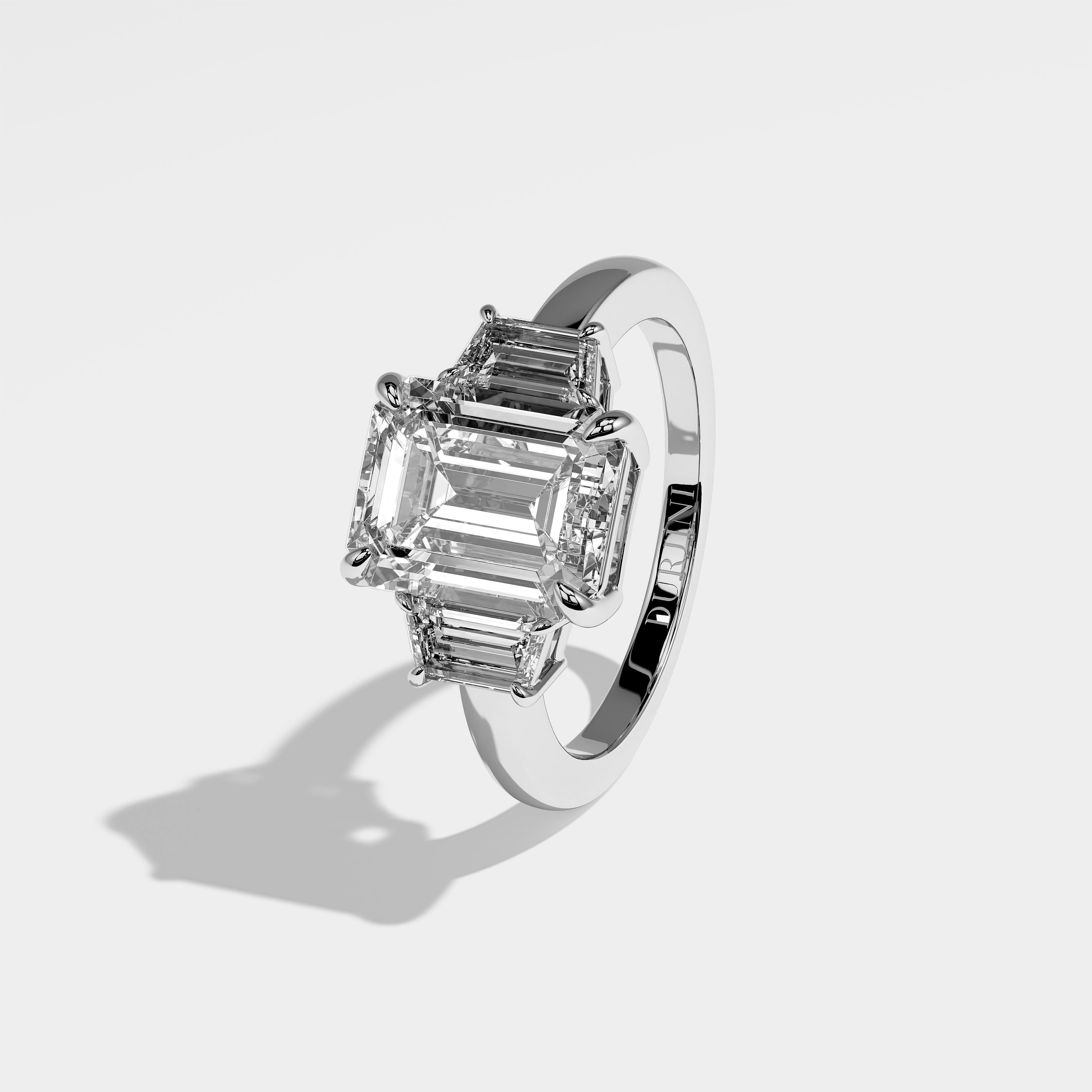 Isla Diamond Emerald Engagement Ring 18K White Gold 4.30ct