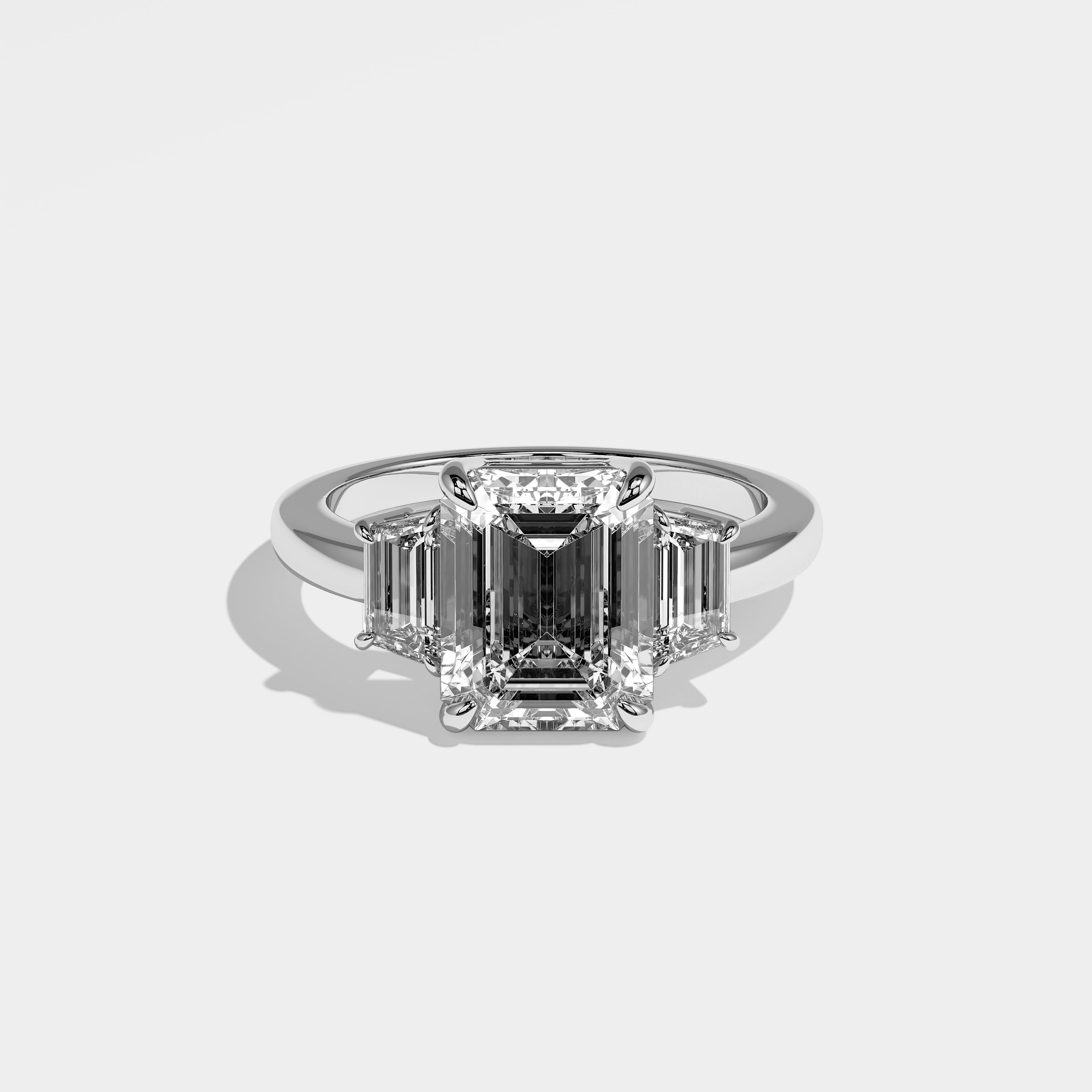 Isla Diamond Emerald Engagement Ring 18K White Gold 4.30ct