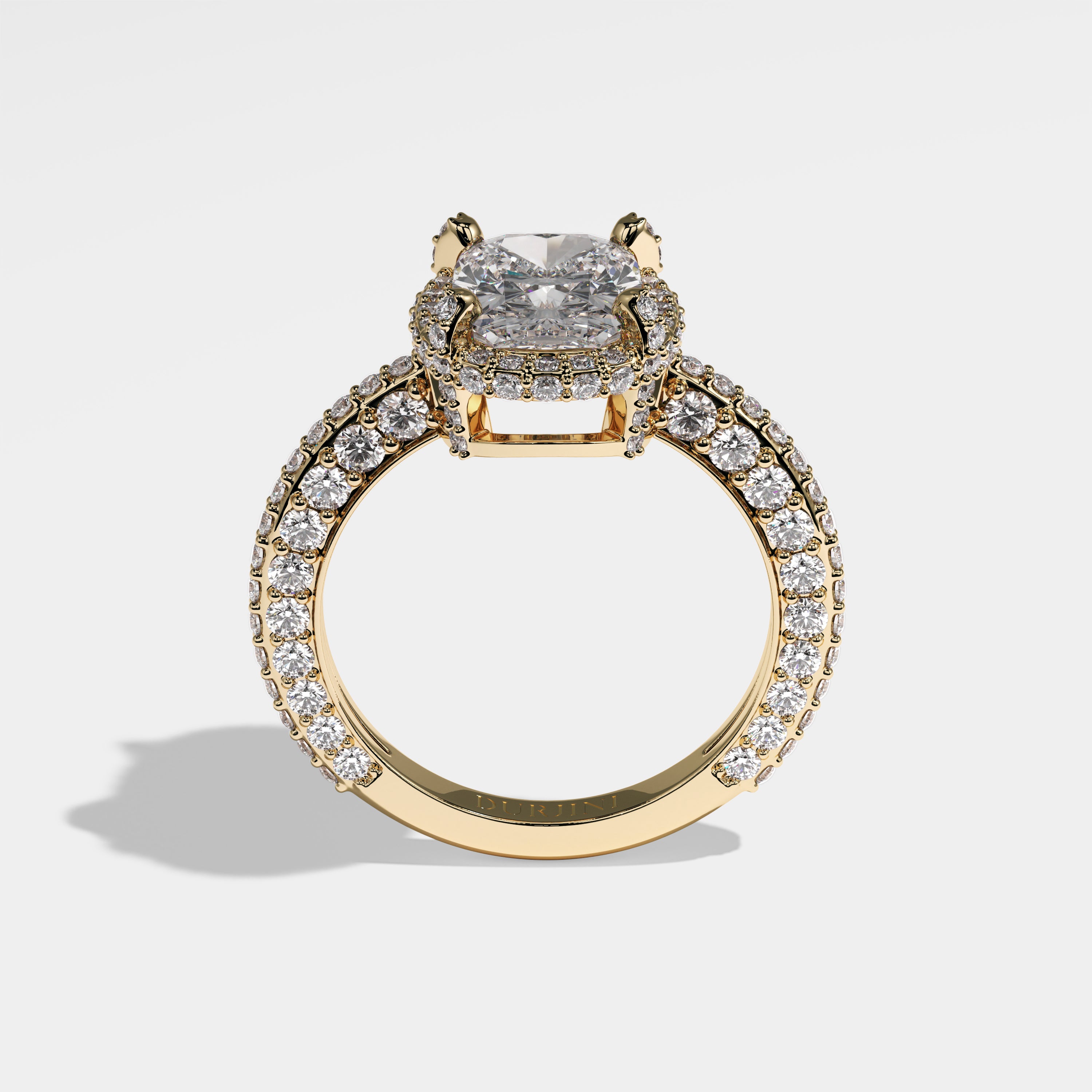 Maiden Diamond Oval Halo Engagement Ring 18K Yellow Gold 4.30ct