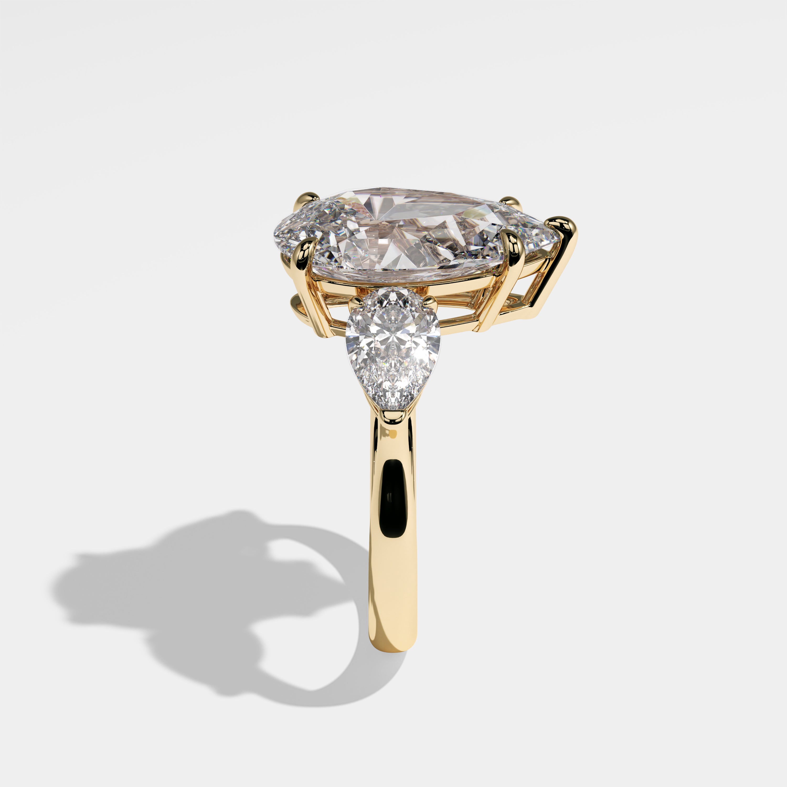 Windfall Diamond Pear Engagement Ring 18K Yellow Gold 8.50ct