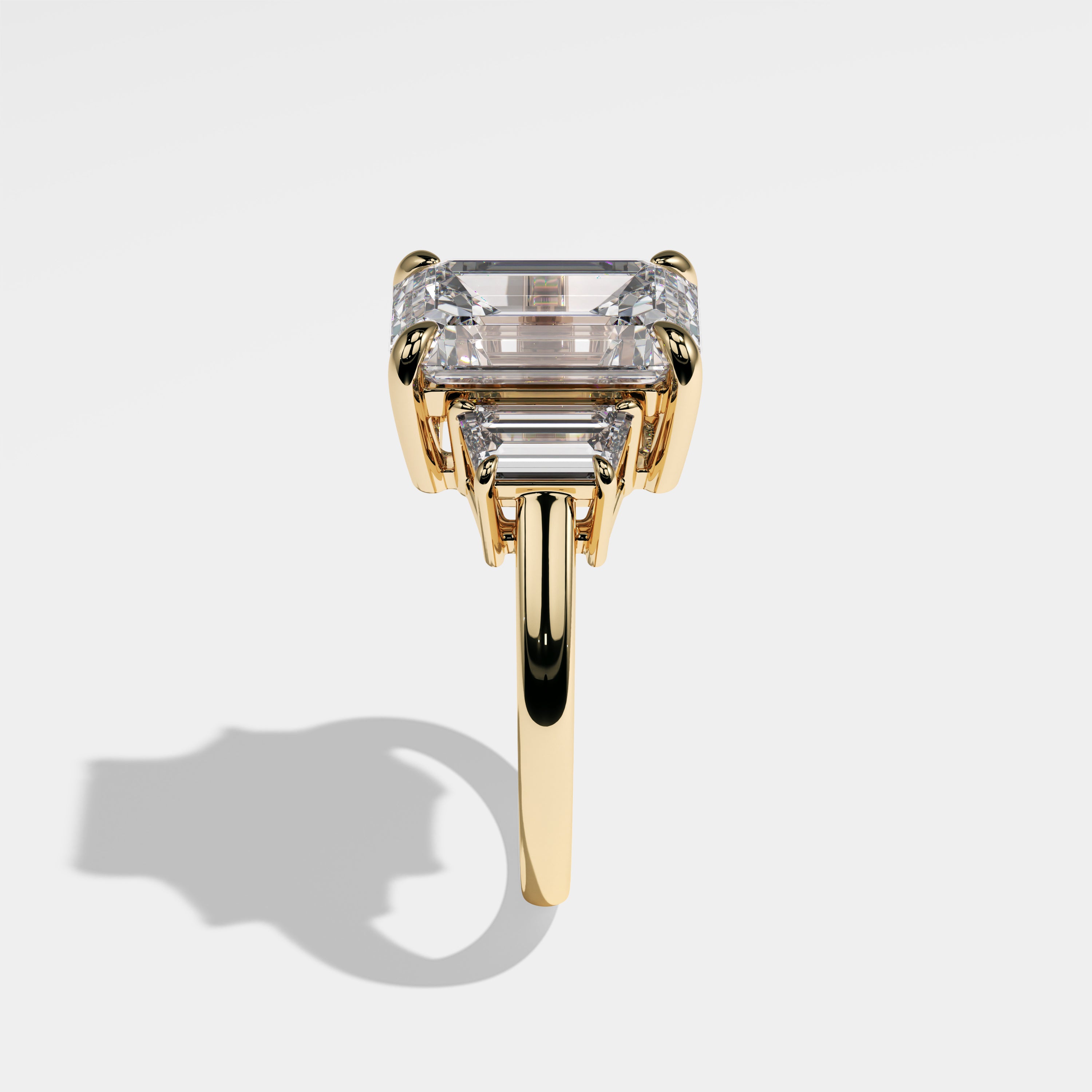 Victoria Diamond Emerald Engagement Ring 18K Yellow Gold 6.00ct