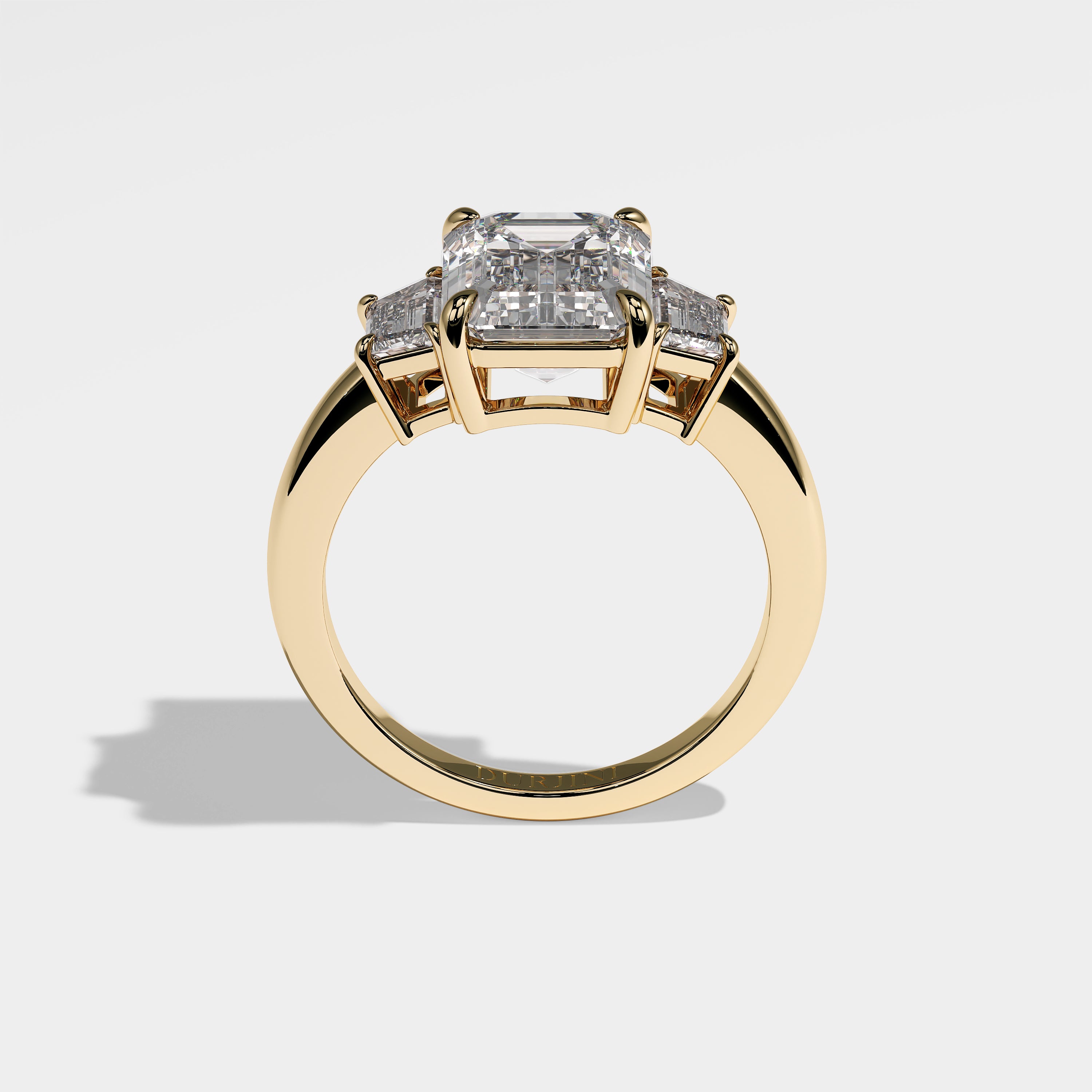Luna Diamond Emerald Engagement Ring 18K Yellow Gold 4.30ct