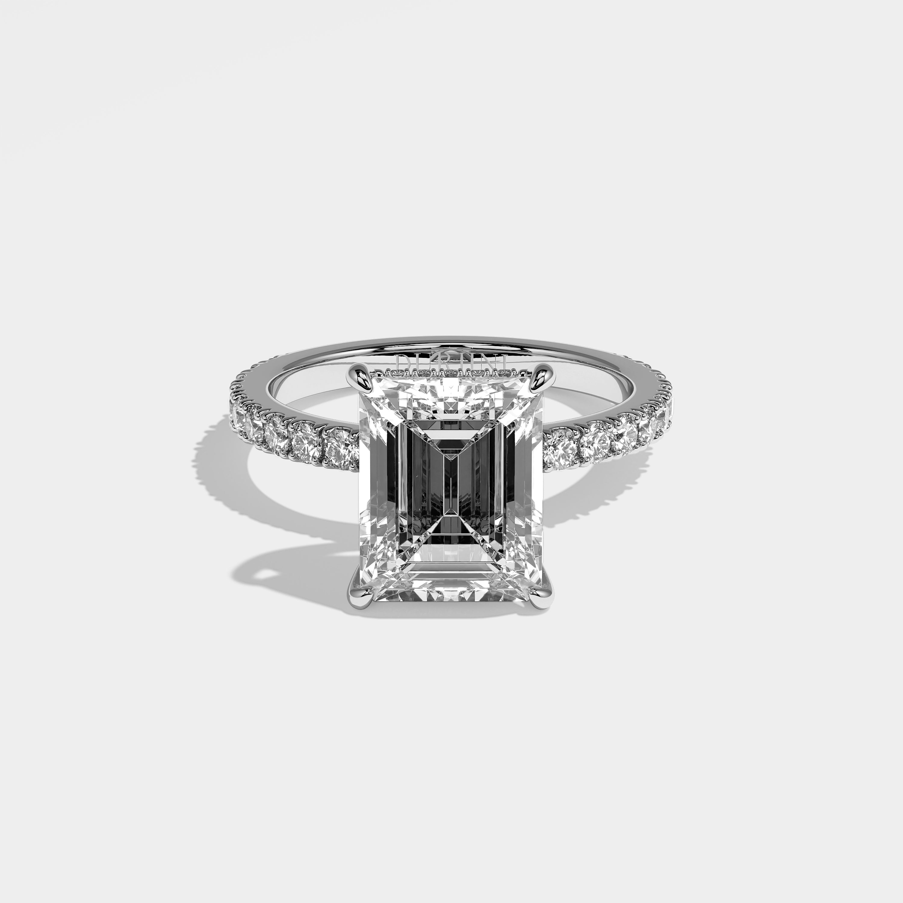 Harriet Diamond Emerald Halo Engagement Ring 18K White Gold 5.20ct