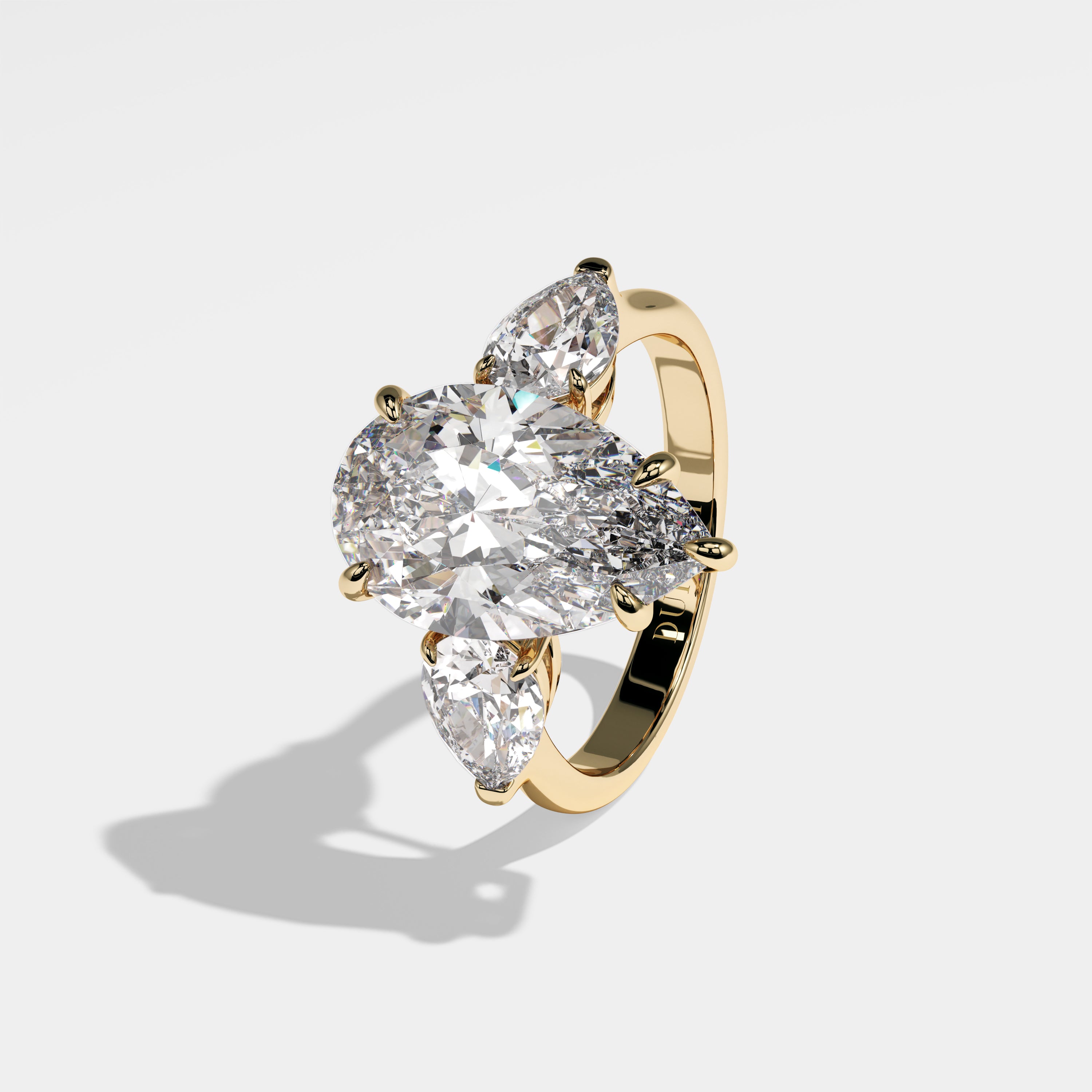 Windfall Diamond Pear Engagement Ring 18K Yellow Gold 8.50ct