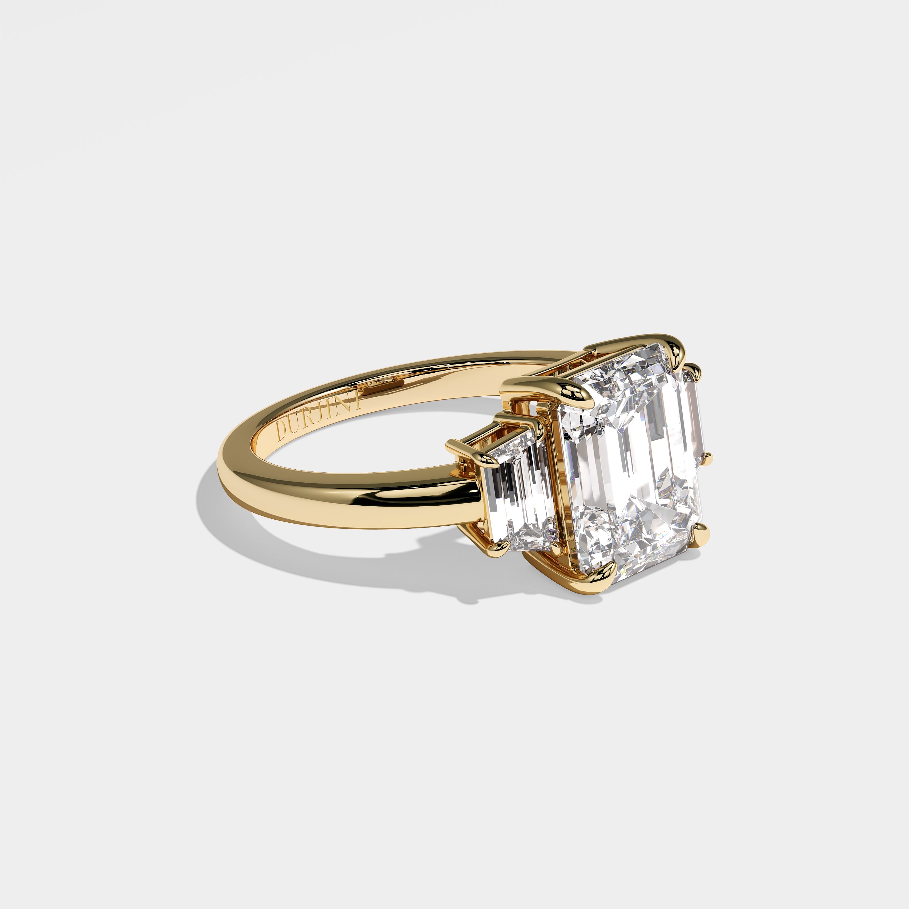 Luna Diamond Emerald Engagement Ring 18K Yellow Gold 4.30ct