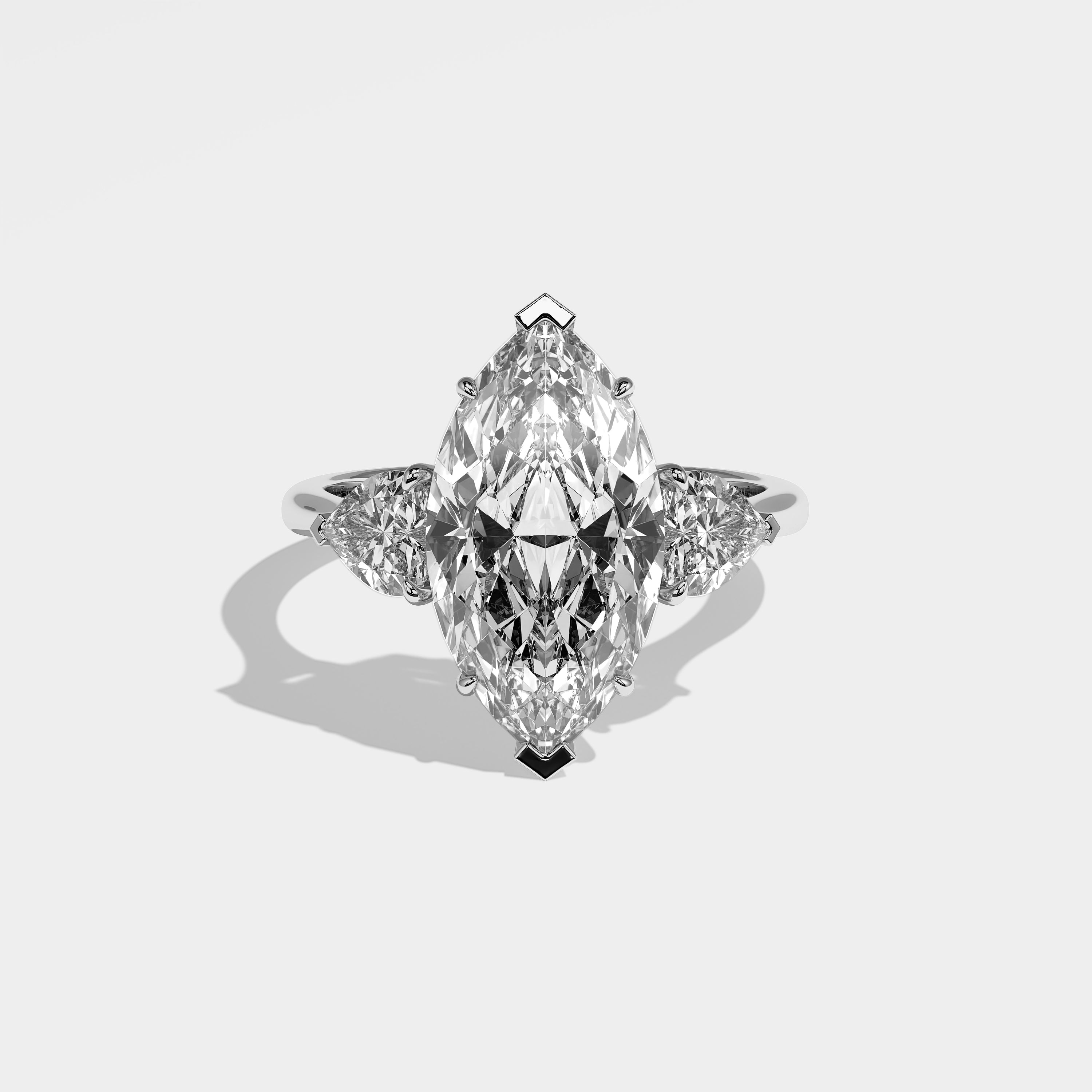Charlotte Diamond Marquise Engagement Ring 18K White Gold 7.00ct