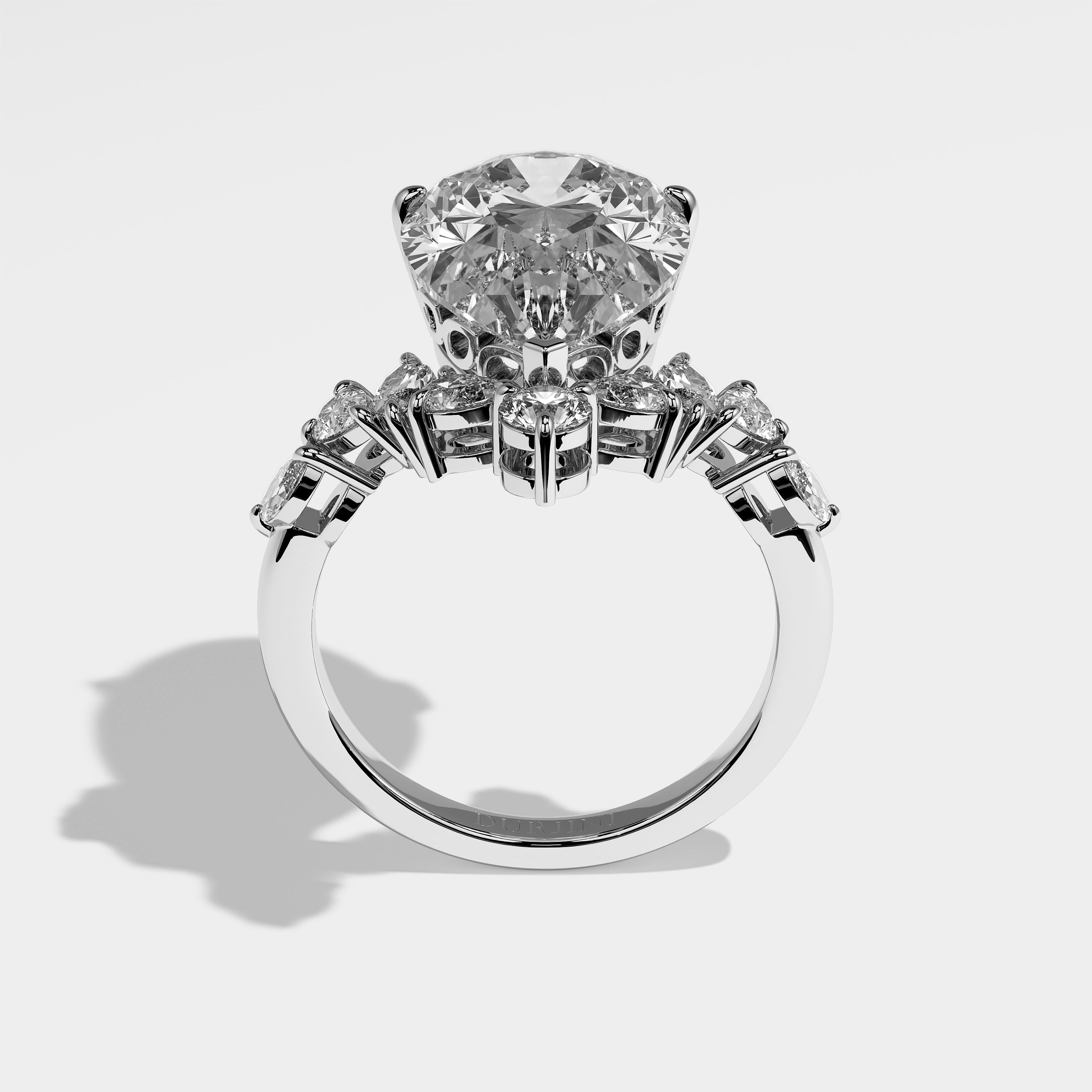 Titan Diamond Pear Halo Engagement Ring 18K White Gold 18.00ct