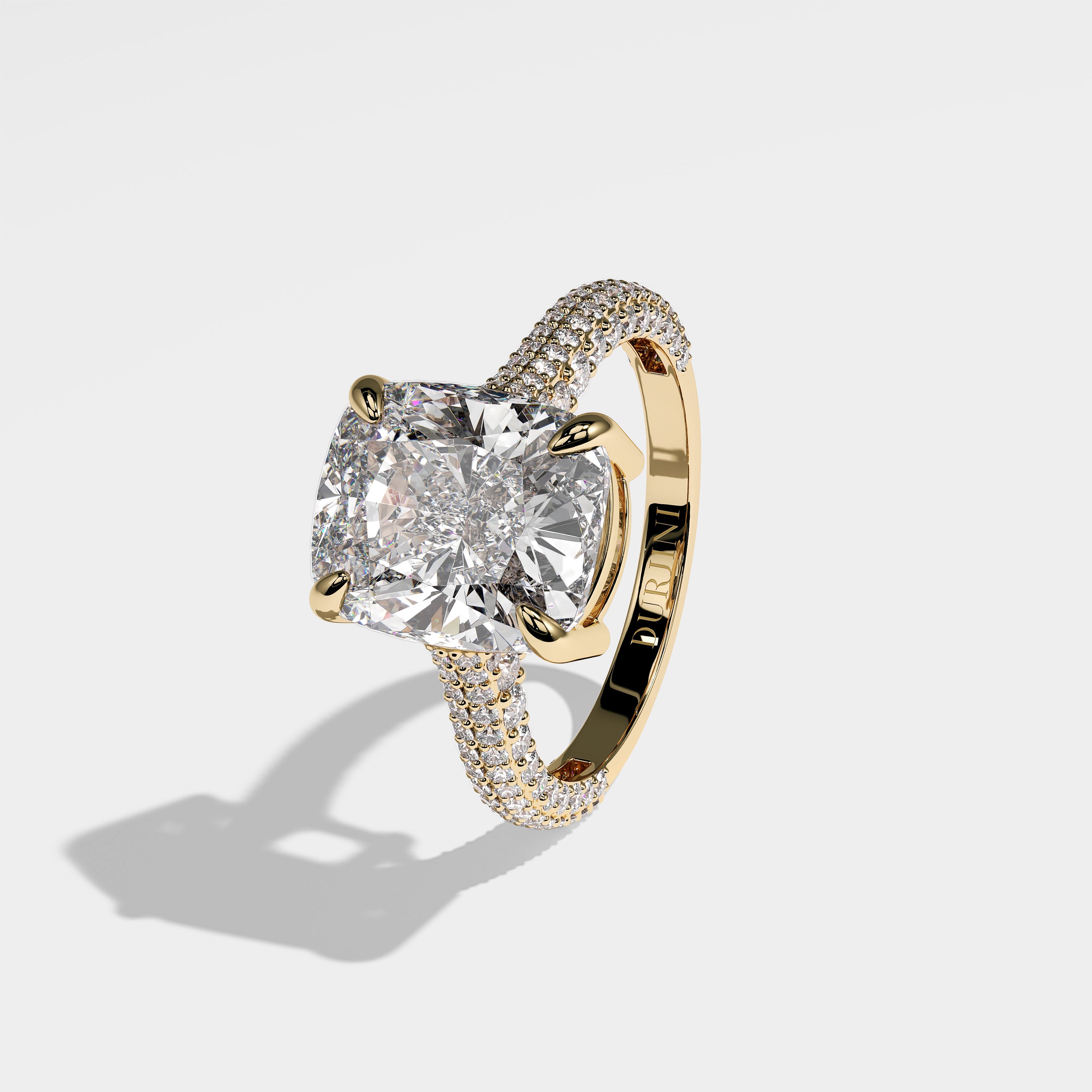 Deena Diamond Cushion Engagement Ring 18K Yellow Gold 8.00ct