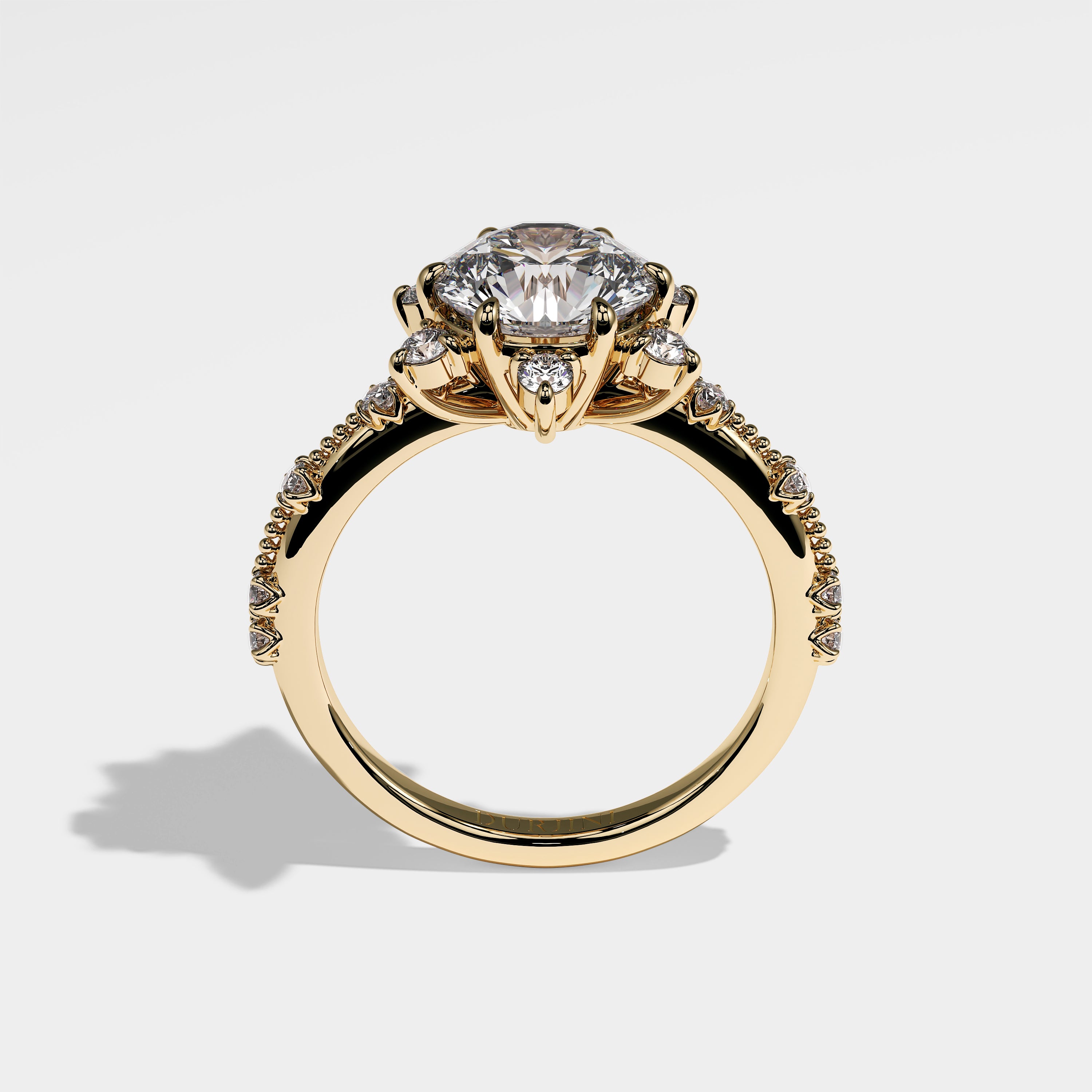 Georgina Diamond Round Brilliant Engagement Ring 18K Yellow Gold 4.50ct