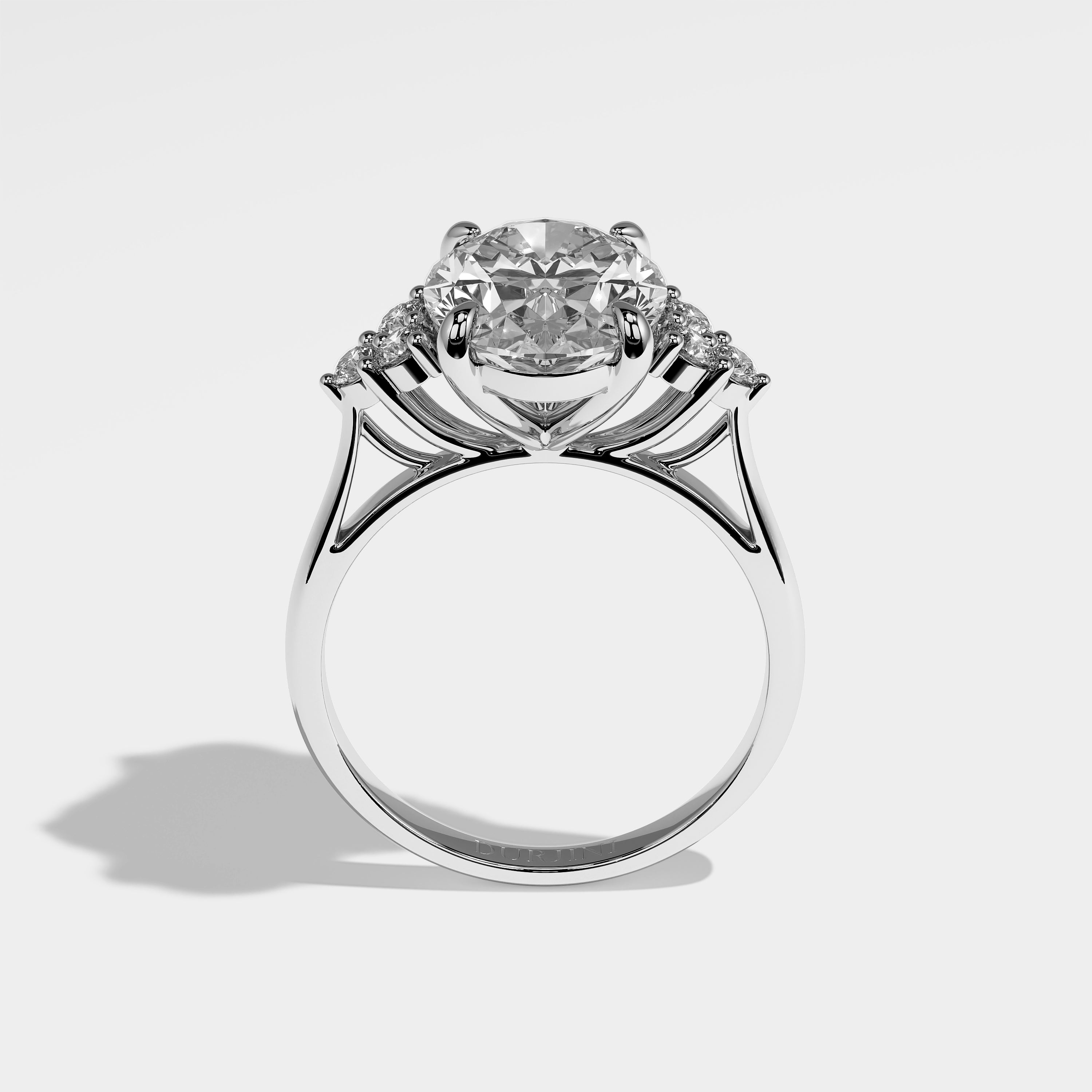 Winslow Diamond Oval Engagement Ring 18K White Gold 7.30ct
