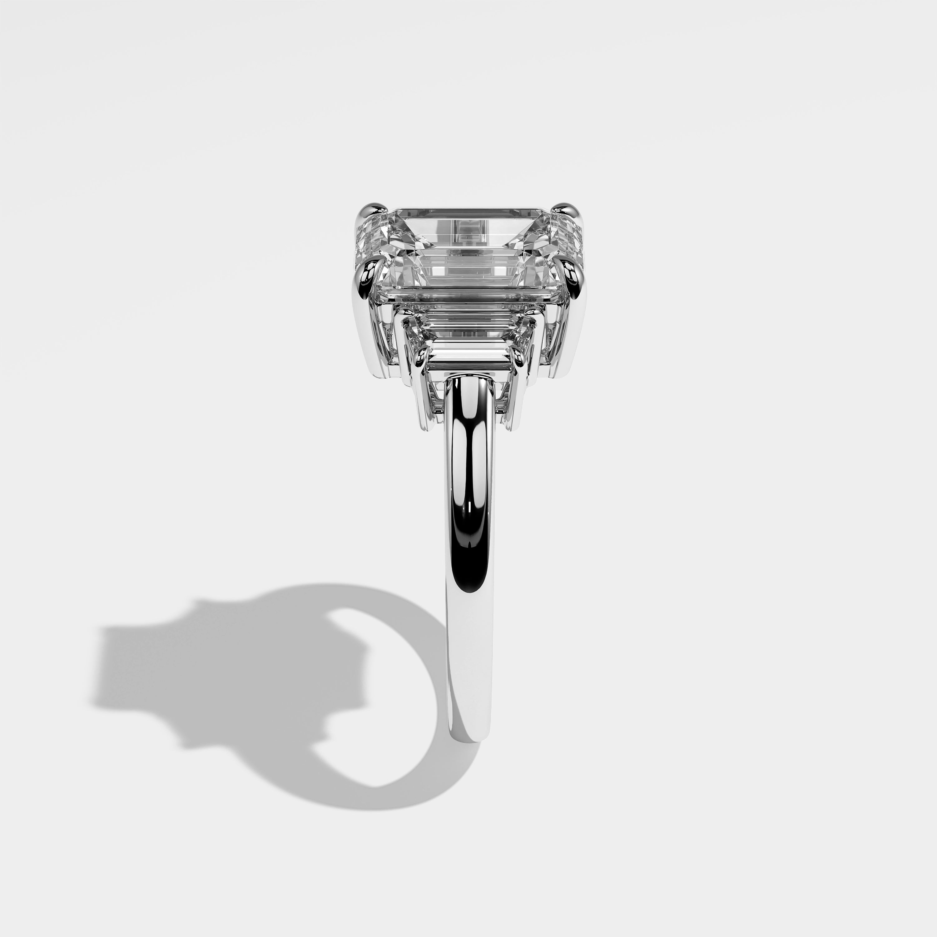 Isla Diamond Emerald Engagement Ring 18K White Gold 4.30ct