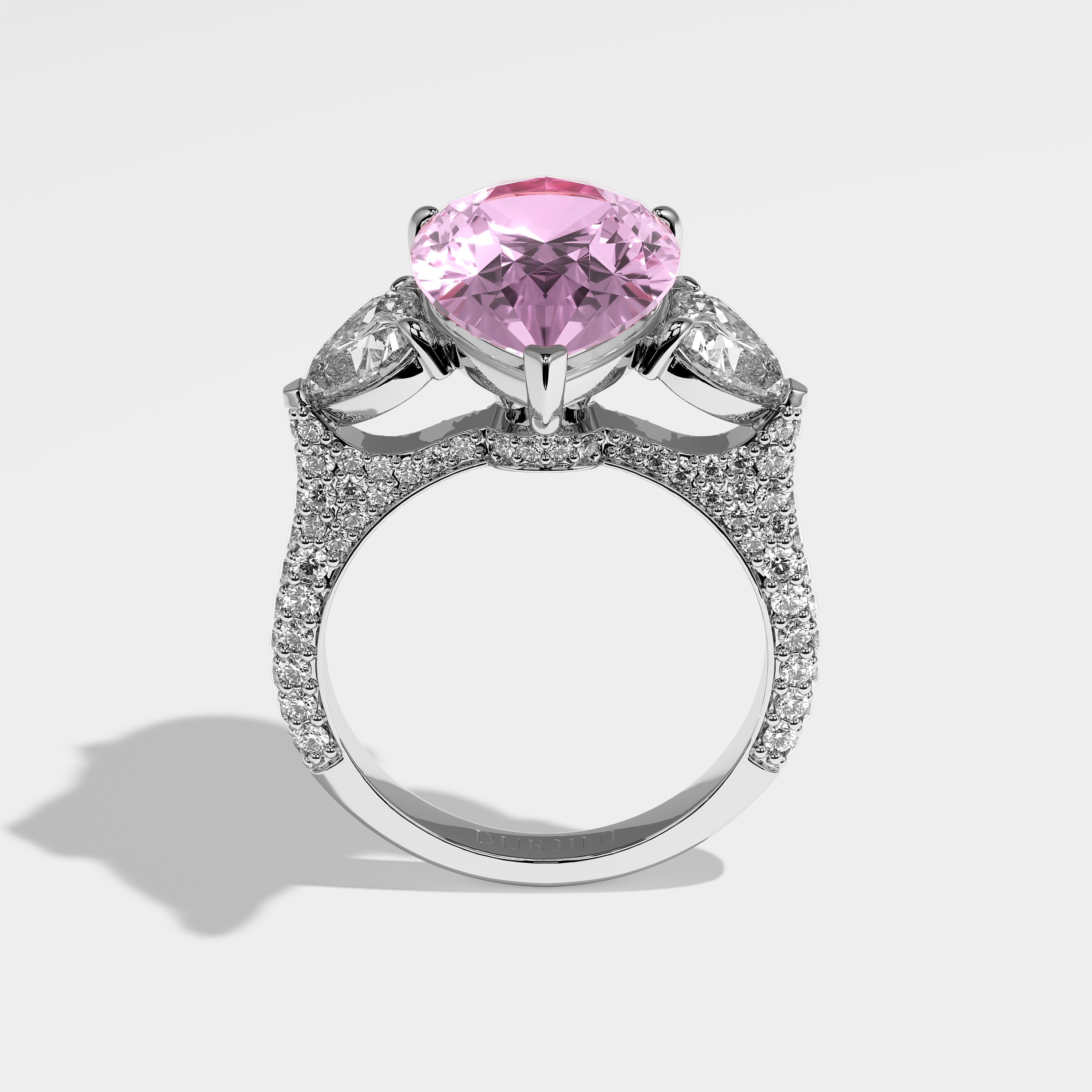Stella Diamond Pink Pear Engagement Ring 18K White Gold 6.00ct