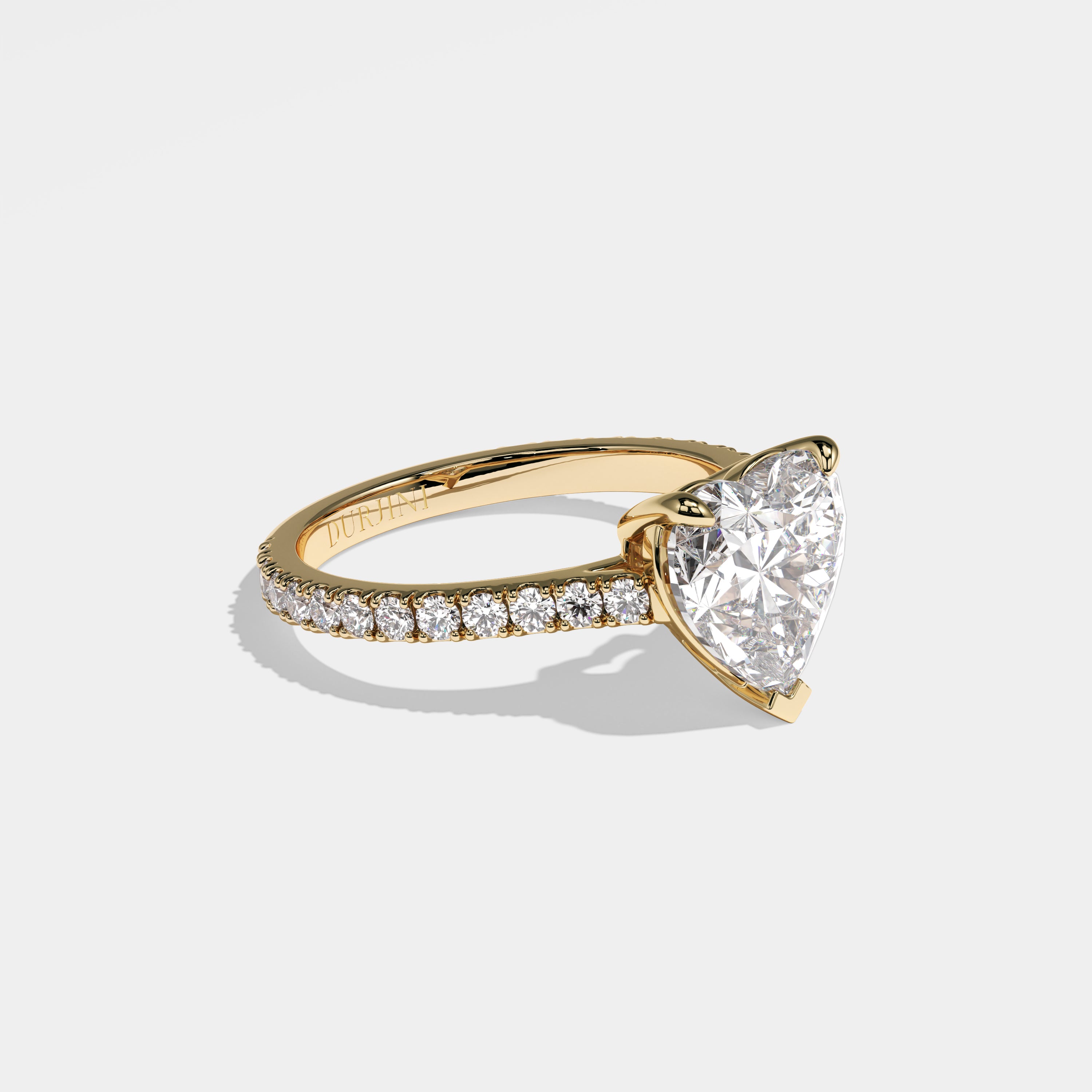 Melanie Diamond Heart Engagement Ring 18K Yellow Gold 4.00ct