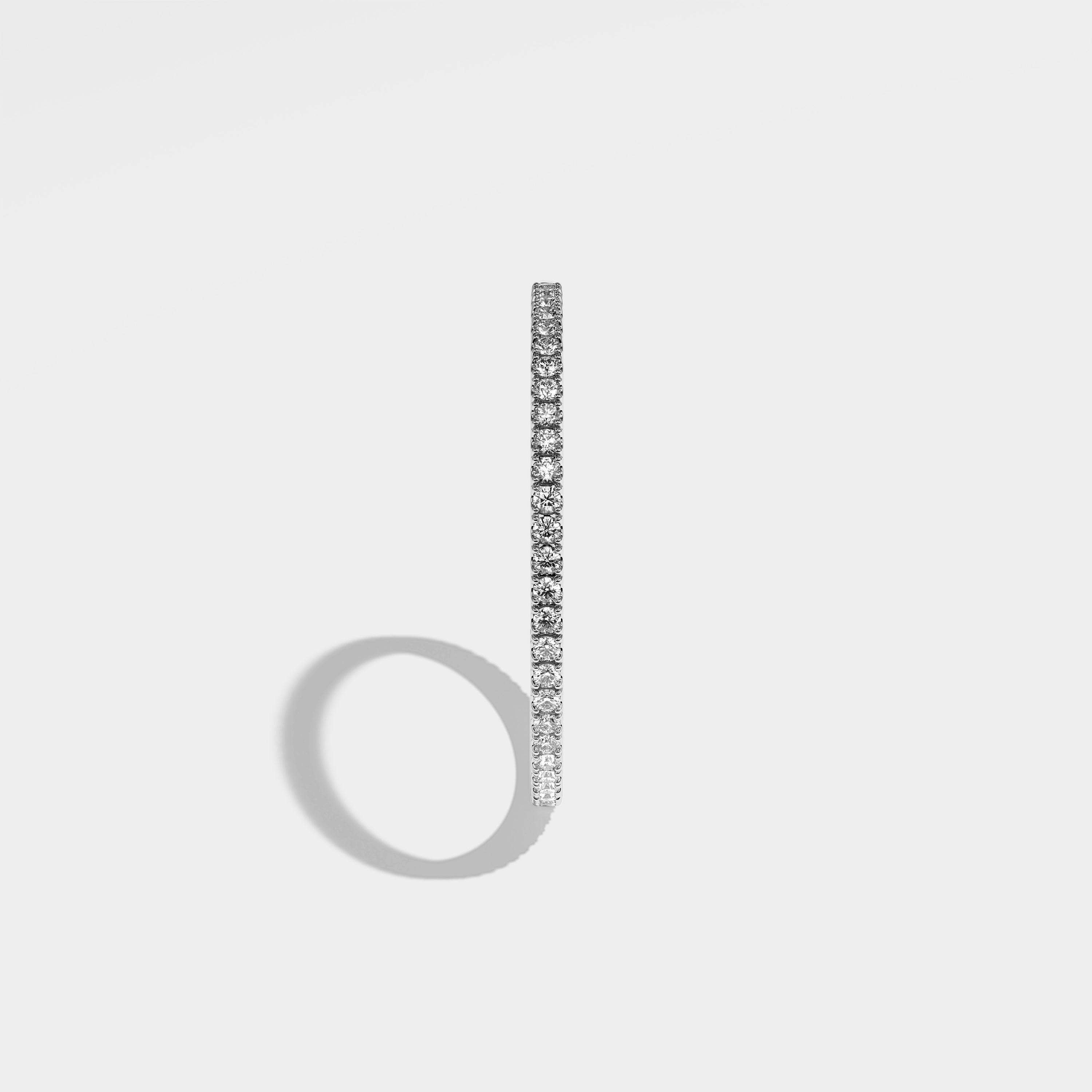 Judith round brilliant-cut eternity diamond ring 18K white gold by Kurbãni Durjini, side view