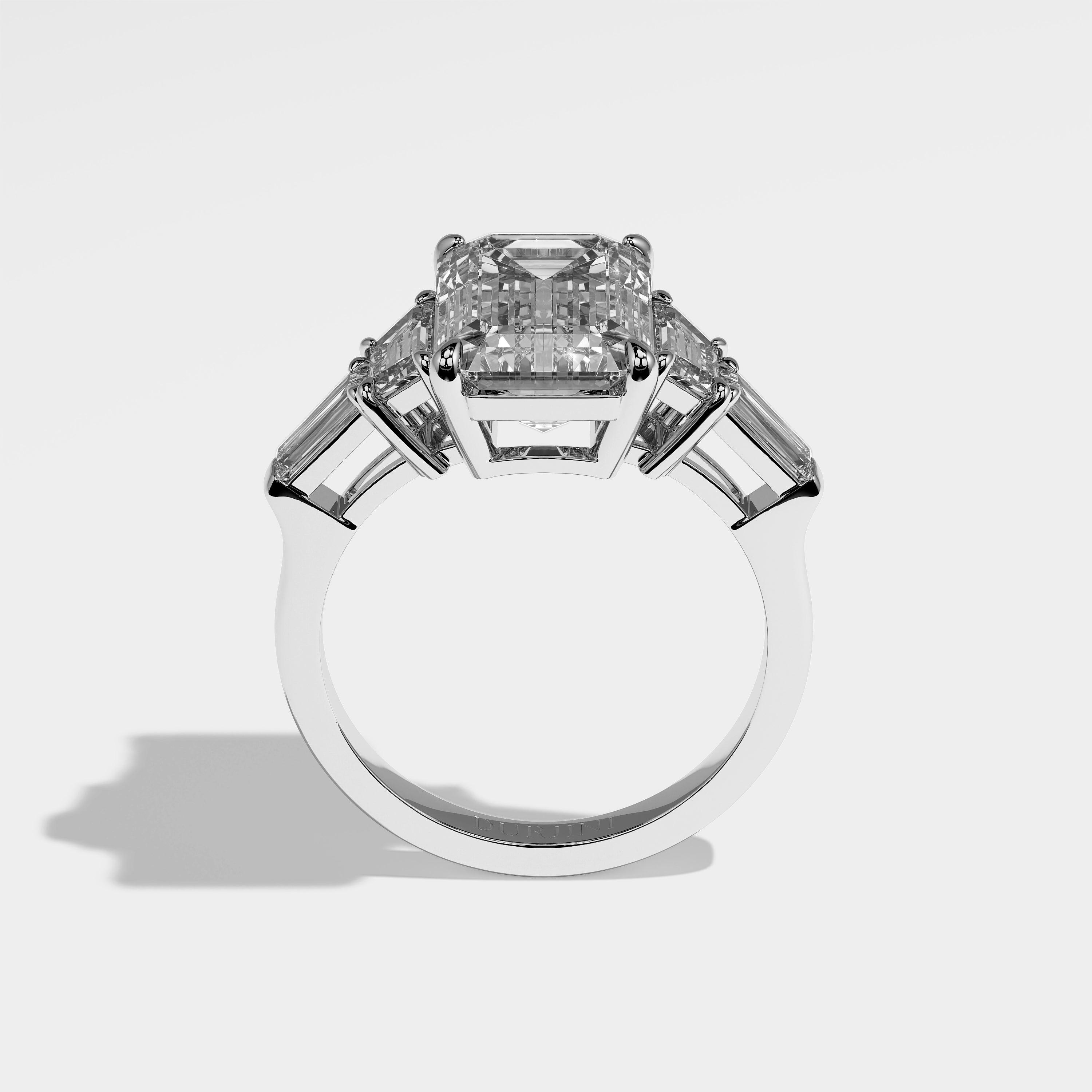 Imogen Diamond Emerald Engagement Ring 18K White Gold 8.00ct